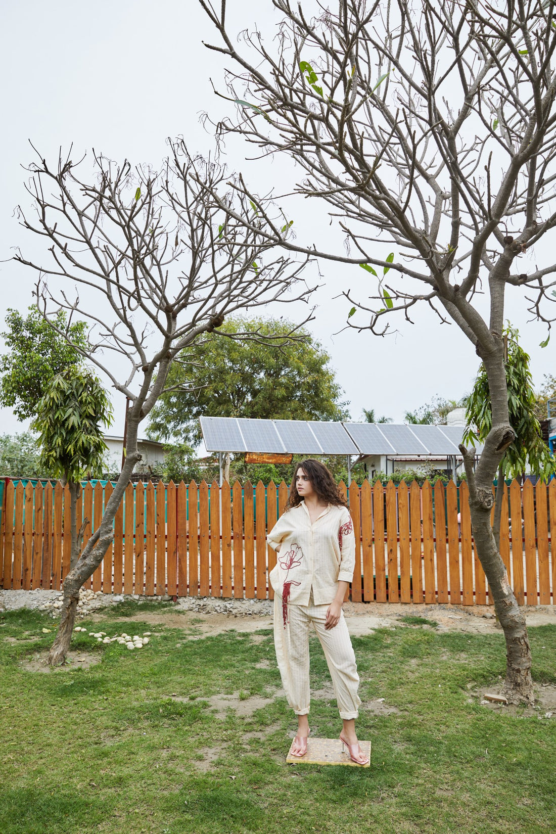 CRUNK ECRU STRIPED PANTS