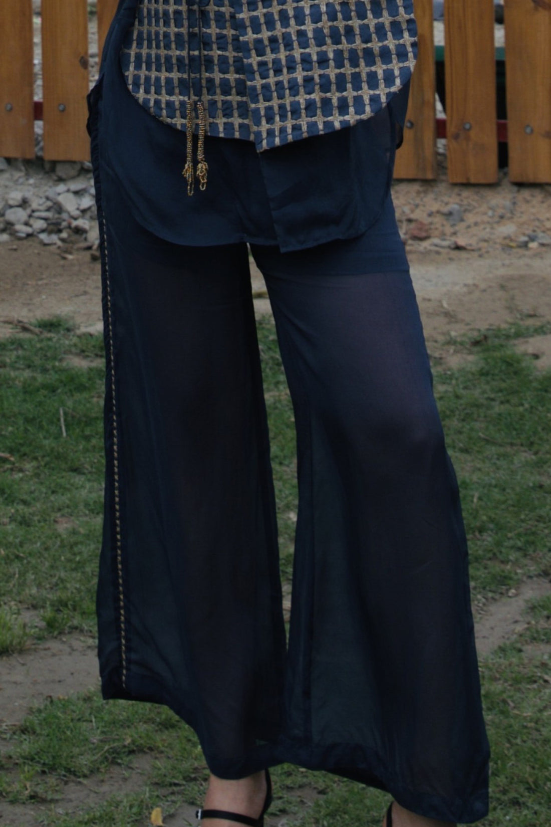 CRUNK METALLIC BLUE ORGANZA PANTS