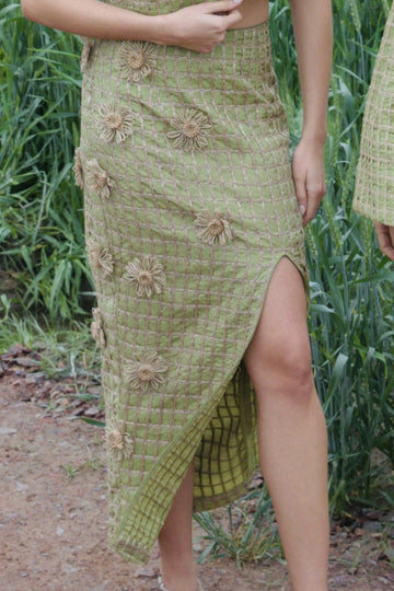 CRUNK LUSH GREEN JUTE SURFACING SKIRT