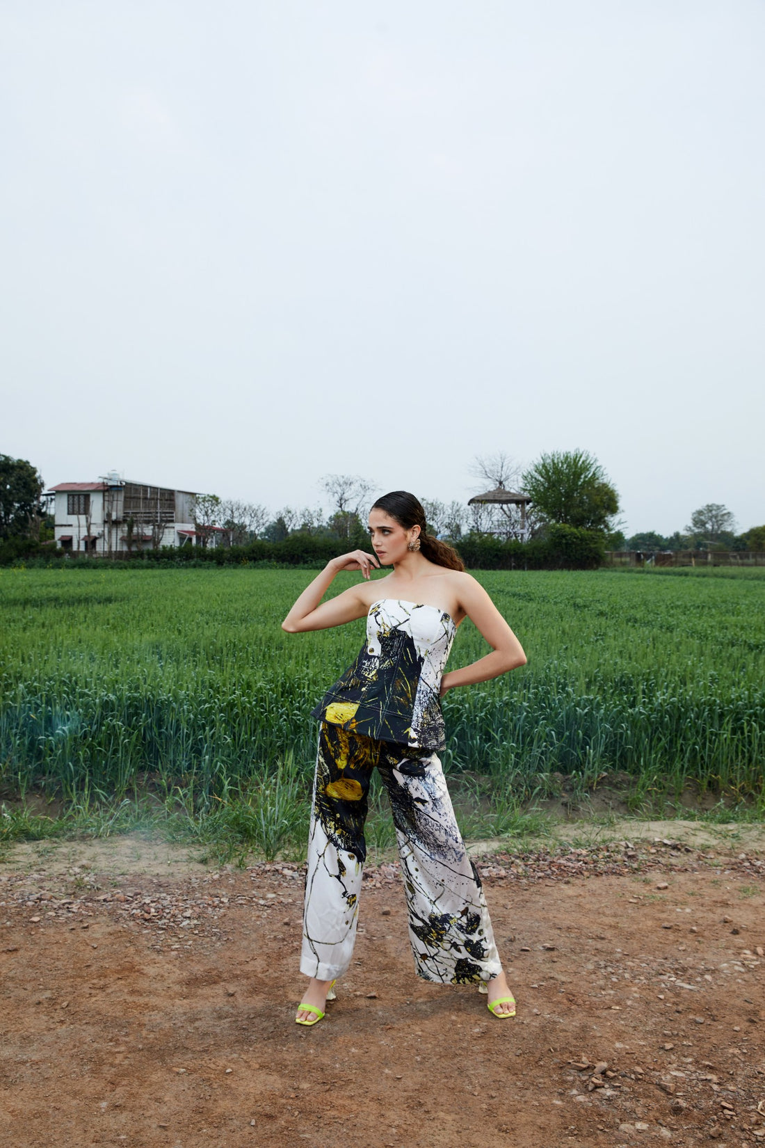 CRUNK LIME BLACK PRINTED CORSET