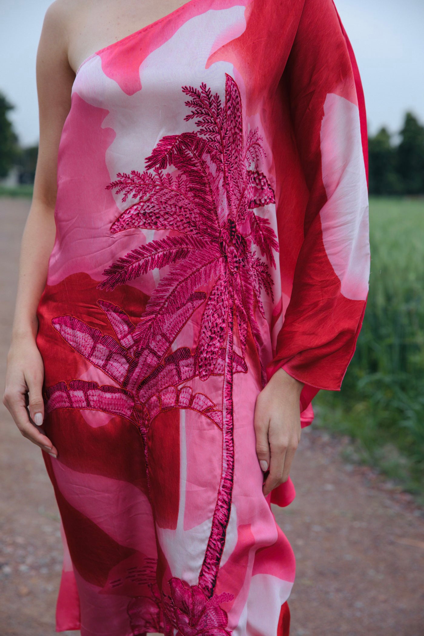 CRUNK PINK ONE SHOULDER DRESS