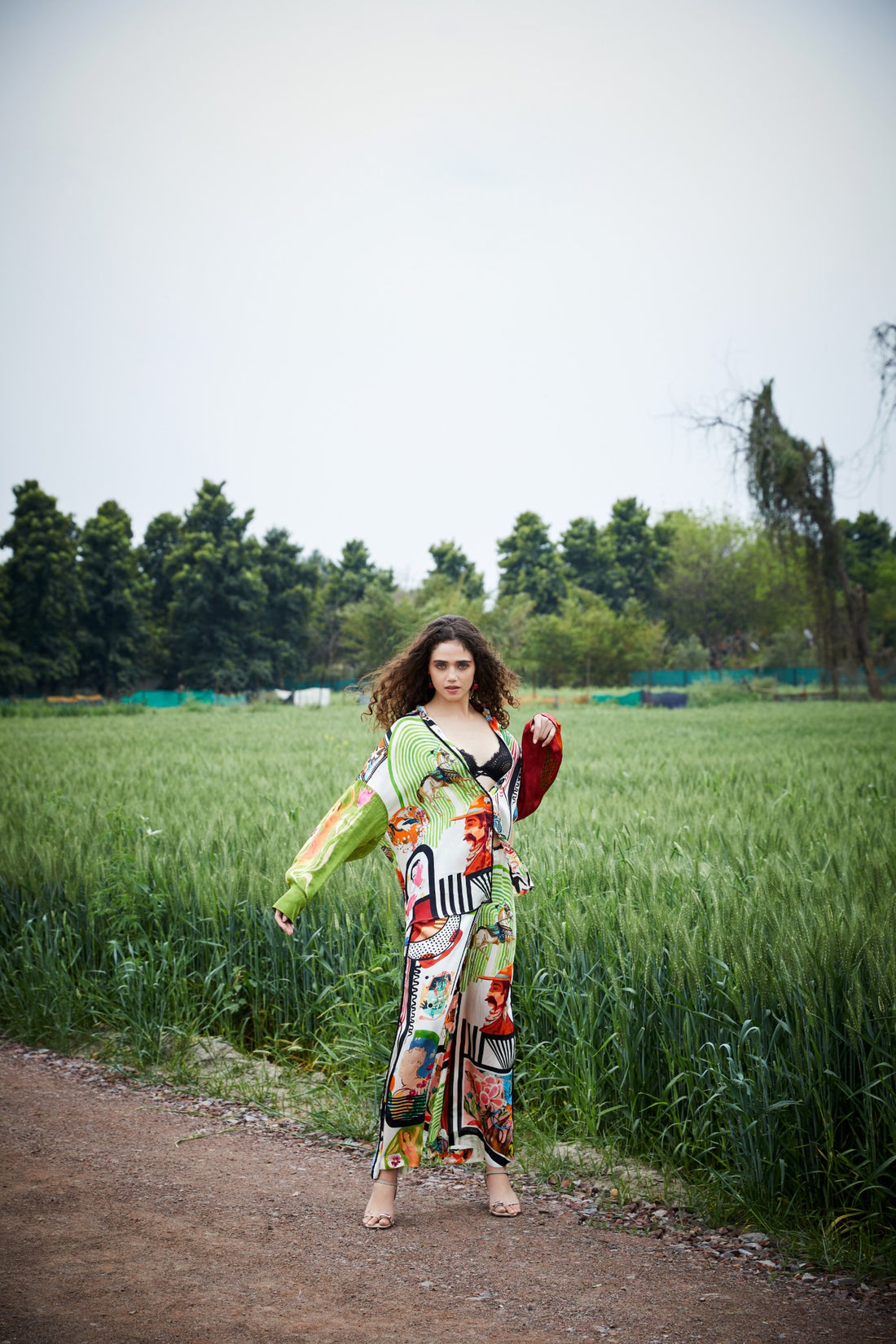 CRUNK VARICOLORED PAINTING PRINTED EMBELLISHED PANTS