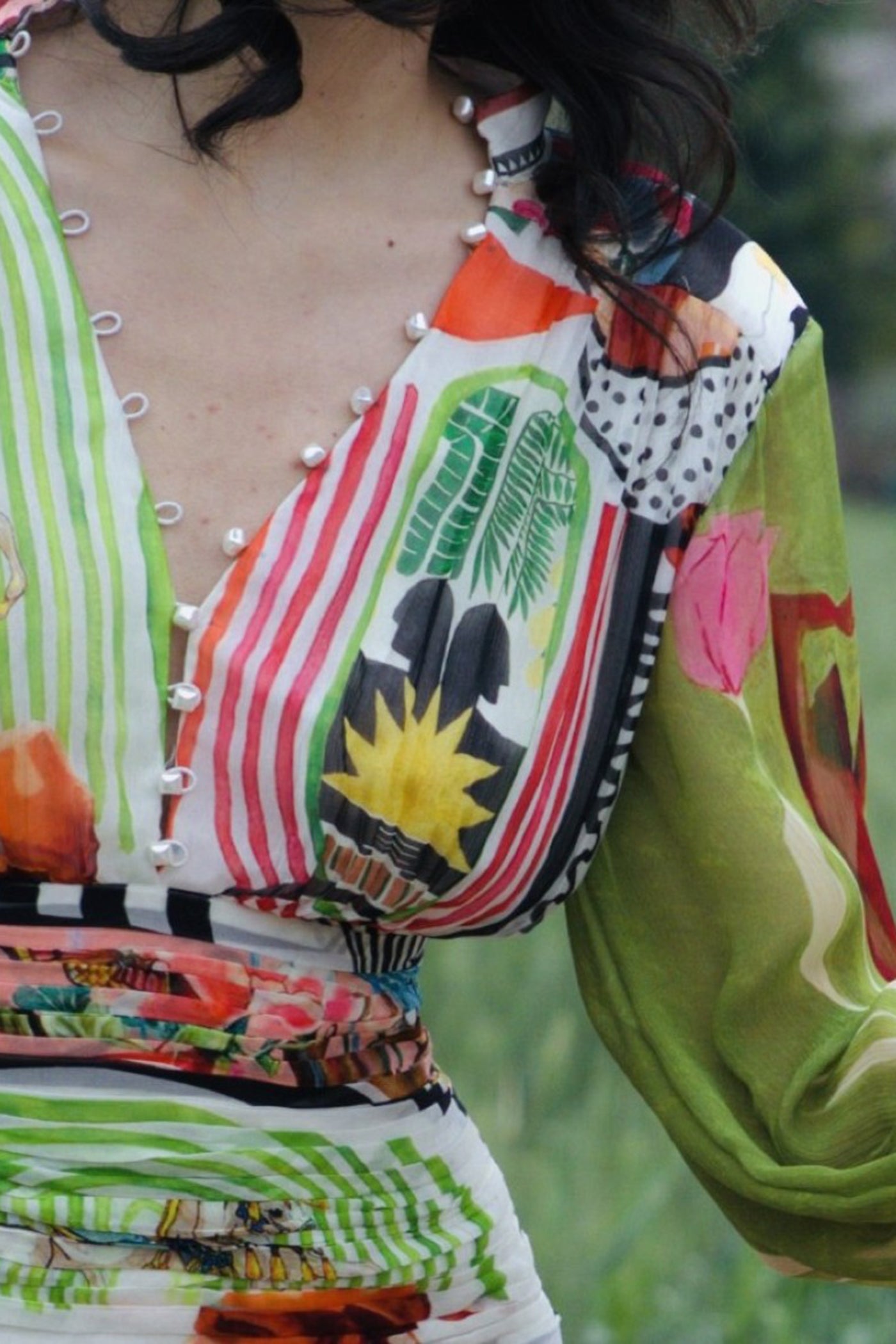 CRUNK VARICOLORED PAINTING PRINTED MINI DRESS