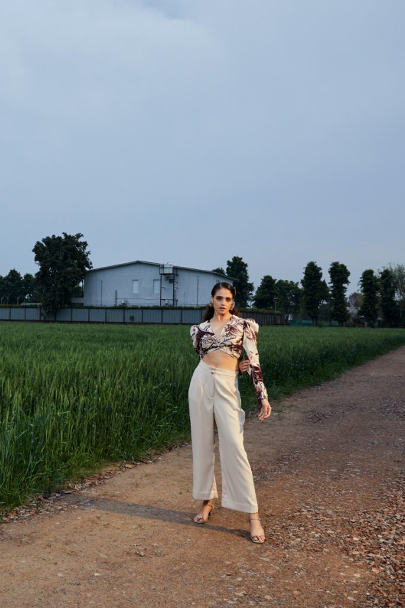 CRUNK BROWN PRINTED  TOP