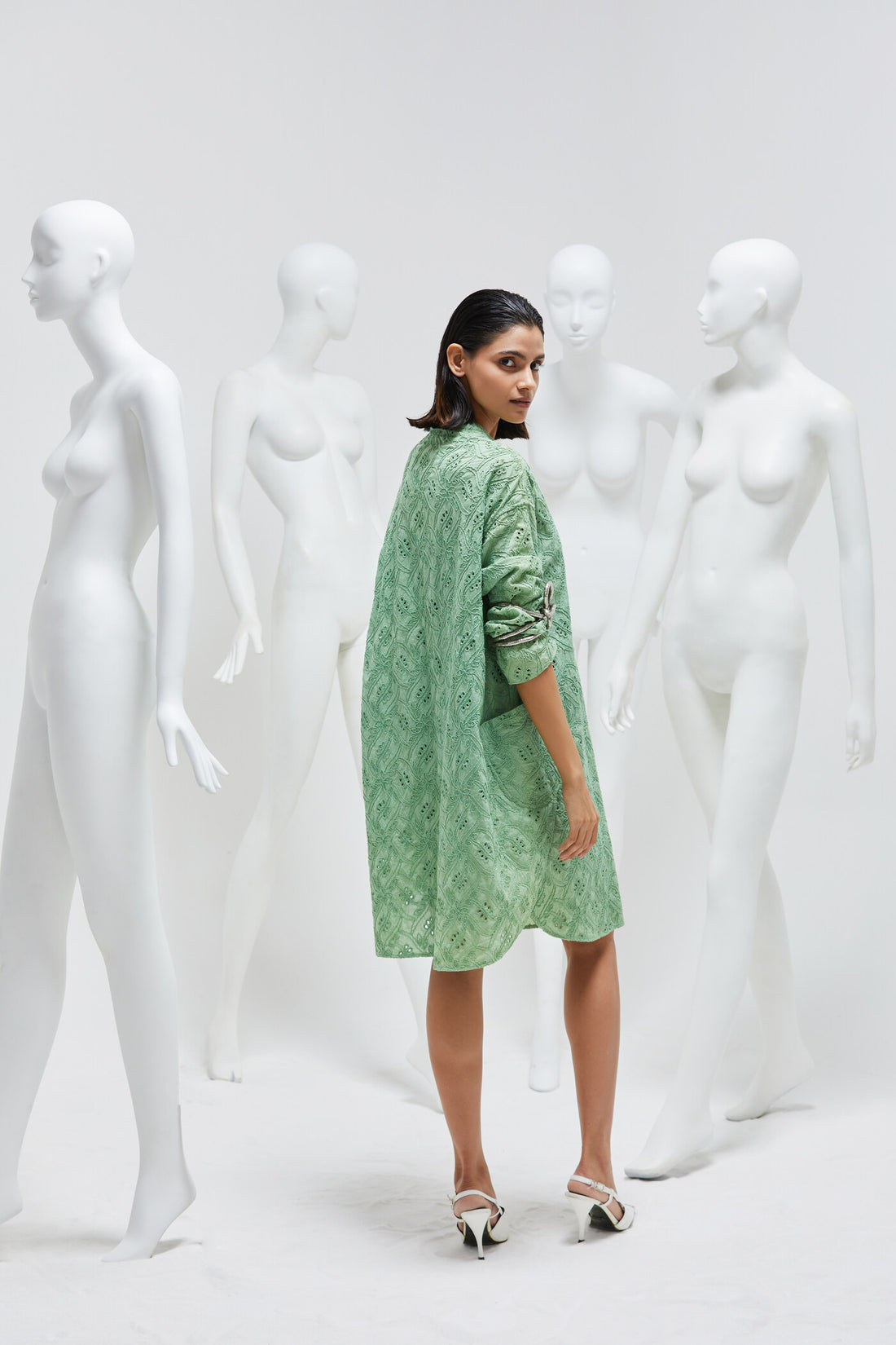 VIELLA EMBROIDERED SHIRT DRESS