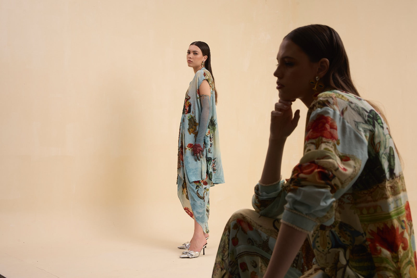 RIV VINTAGE PRINTED EMBELLISHED CO-ORD