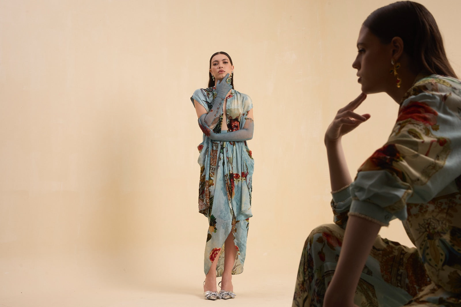 RIV VINTAGE PRINTED EMBELLISHED CO-ORD