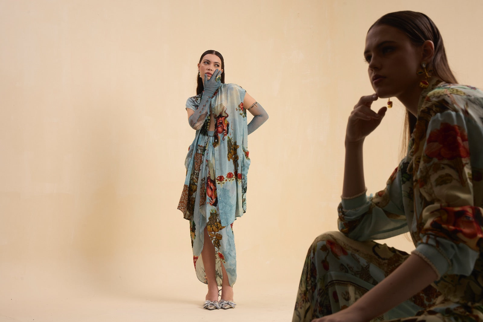 RIV VINTAGE PRINTED EMBELLISHED CO-ORD