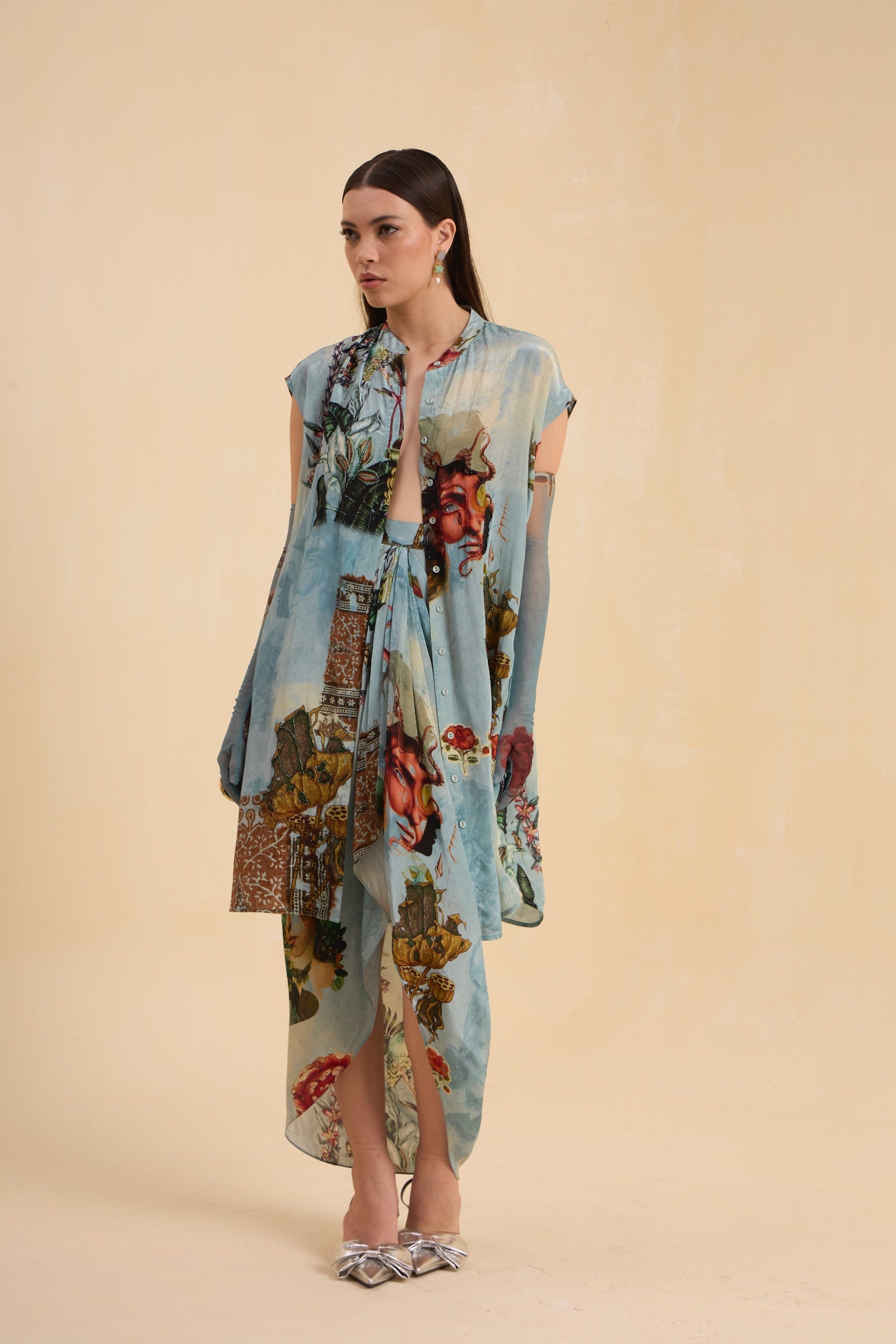 RIV VINTAGE PRINTED EMBELLISHED CO-ORD