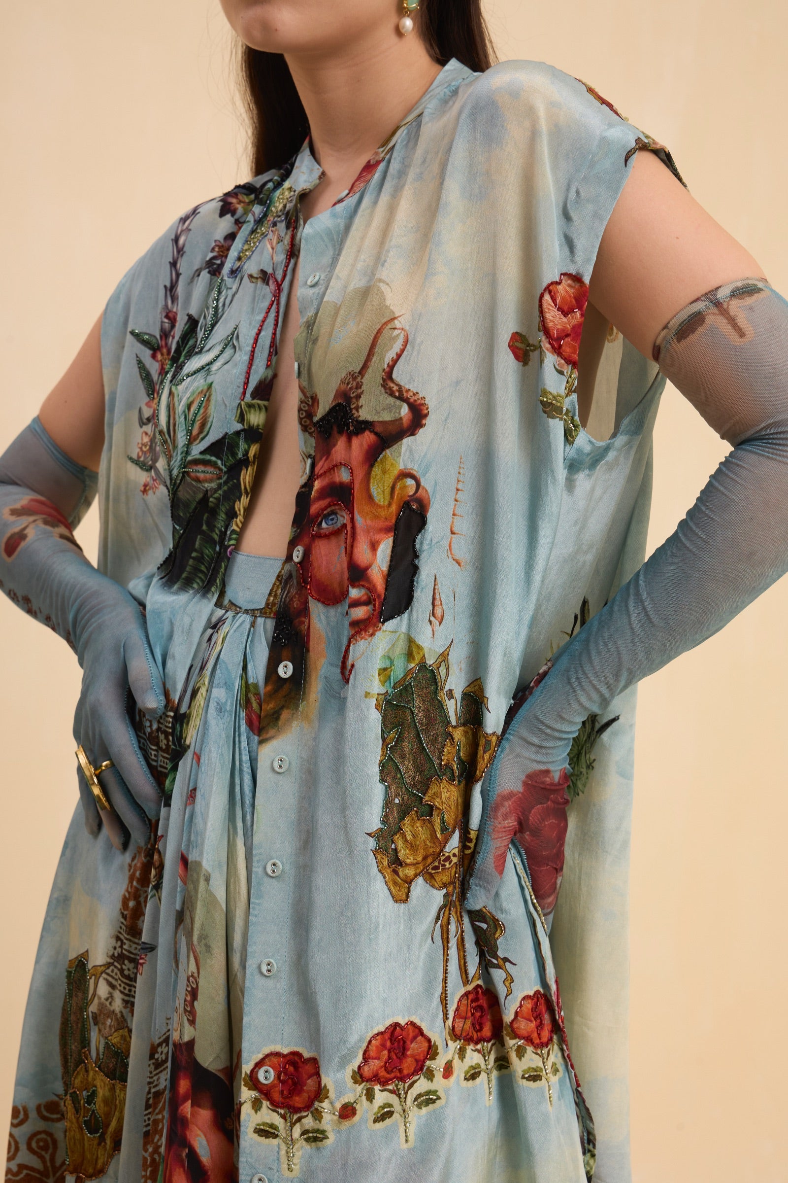 RIV VINTAGE PRINTED EMBELLISHED CO-ORD