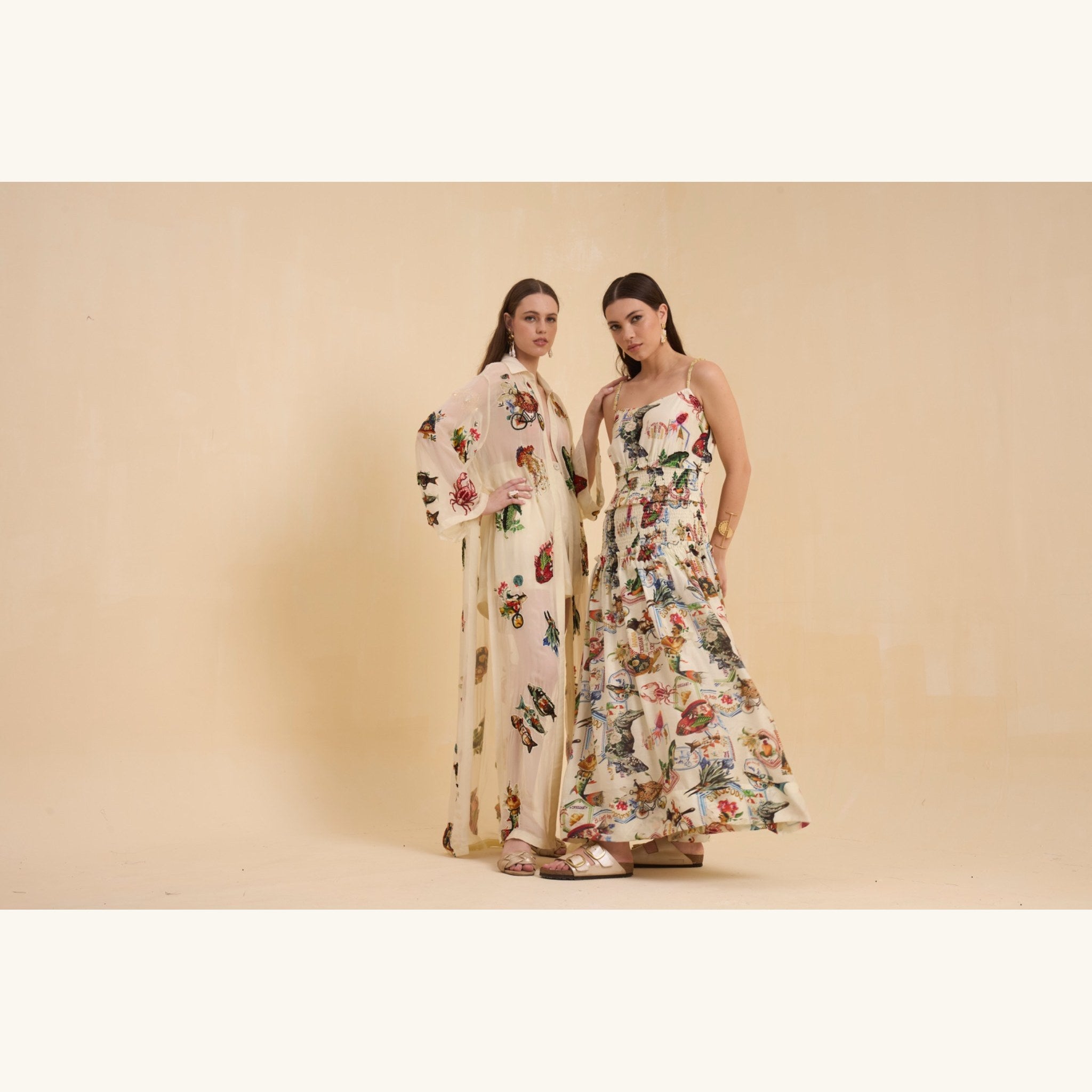 RIV IVORY PATCH ADORNED LONG JACKET