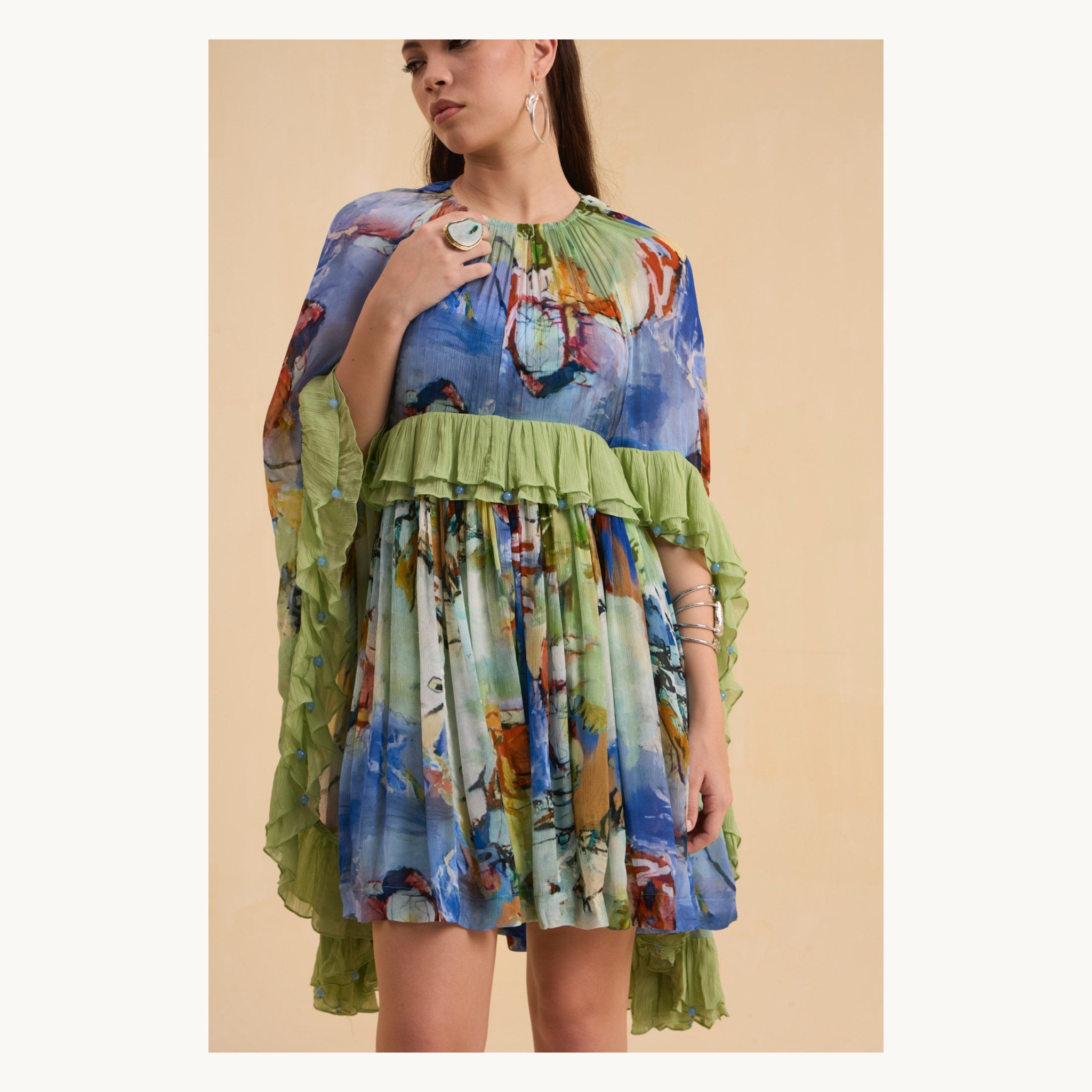 RIV MULTICOLOR PRINTED DRESS SHORT