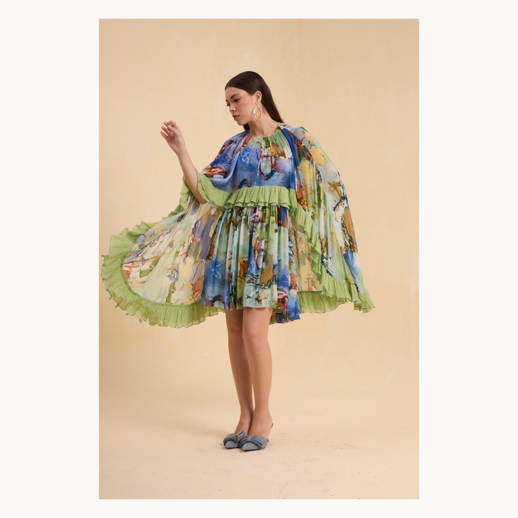 RIV MULTICOLOR PRINTED DRESS SHORT