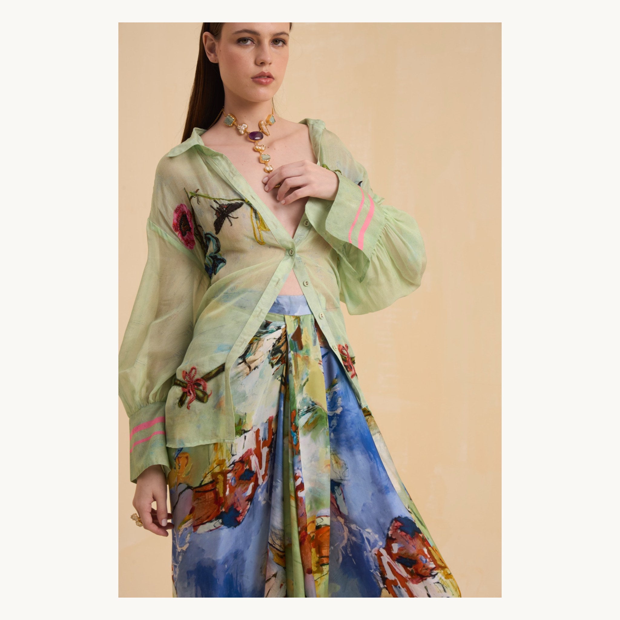 RIV MULTICOLOR PRINTED & EMBELLISHED CO-ORD