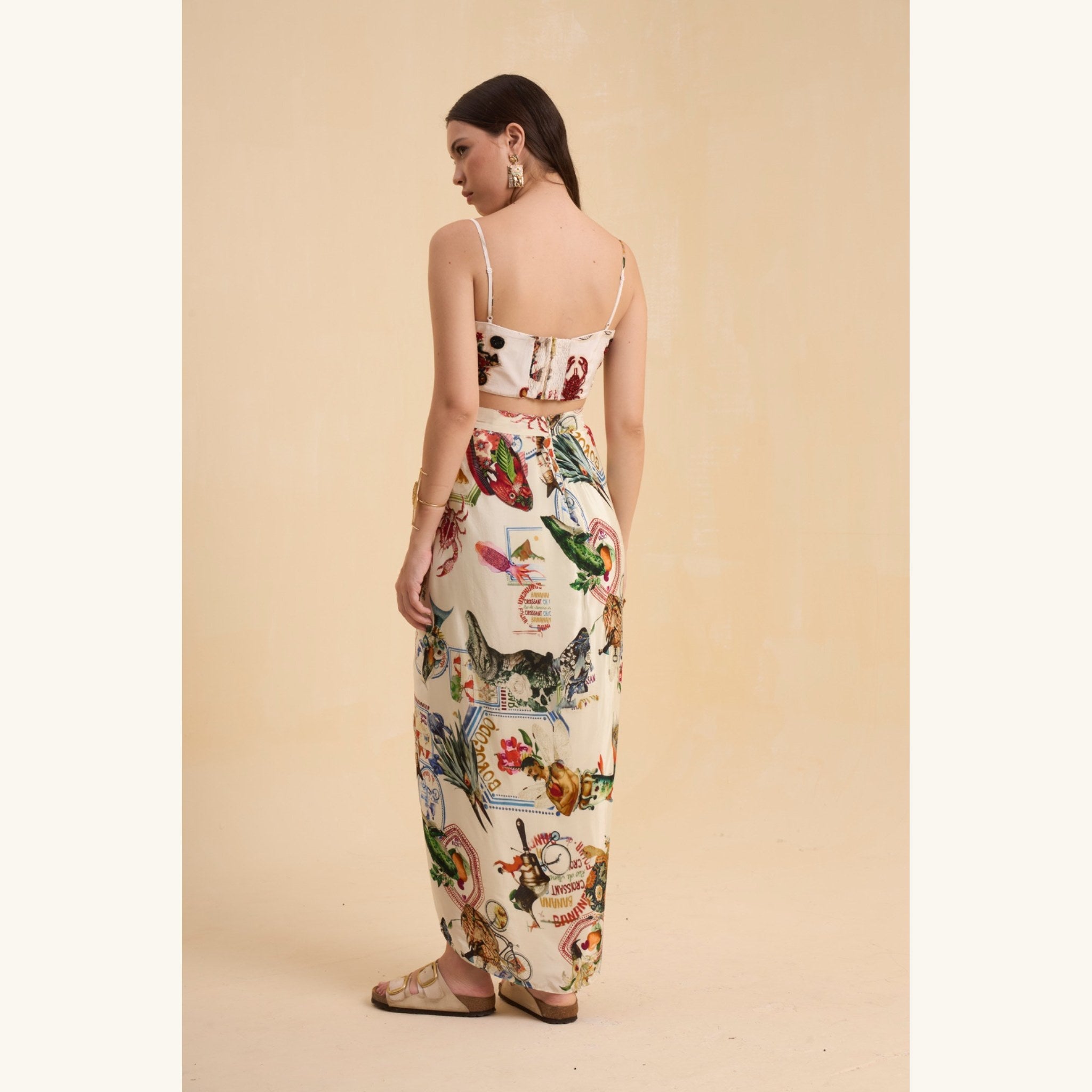RIV IVORY BEADED BUSTIER CO-ORD