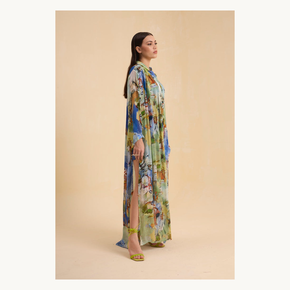 RIV MULTICOLOR PRINTED DRESS LONG