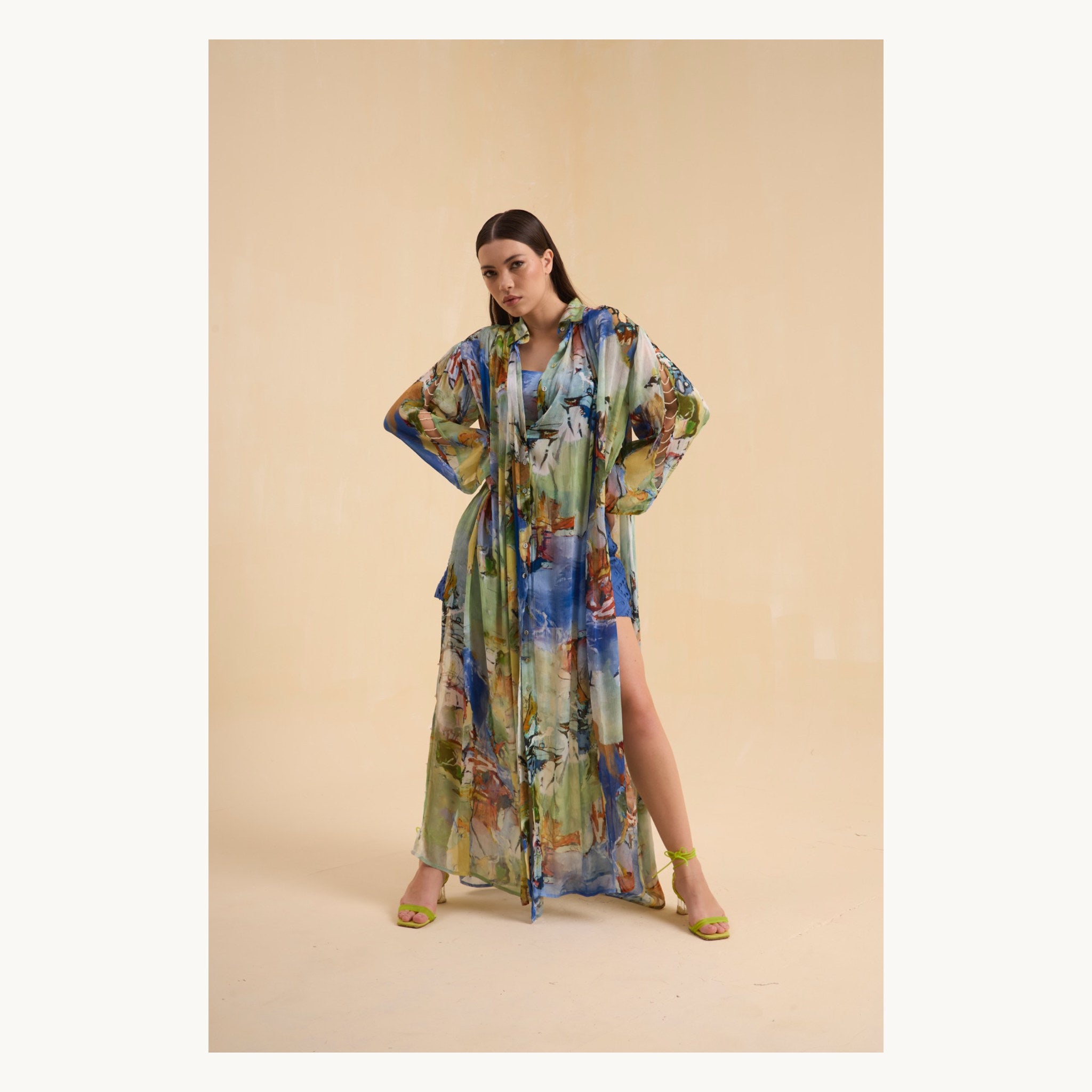 RIV MULTICOLOR PRINTED DRESS LONG