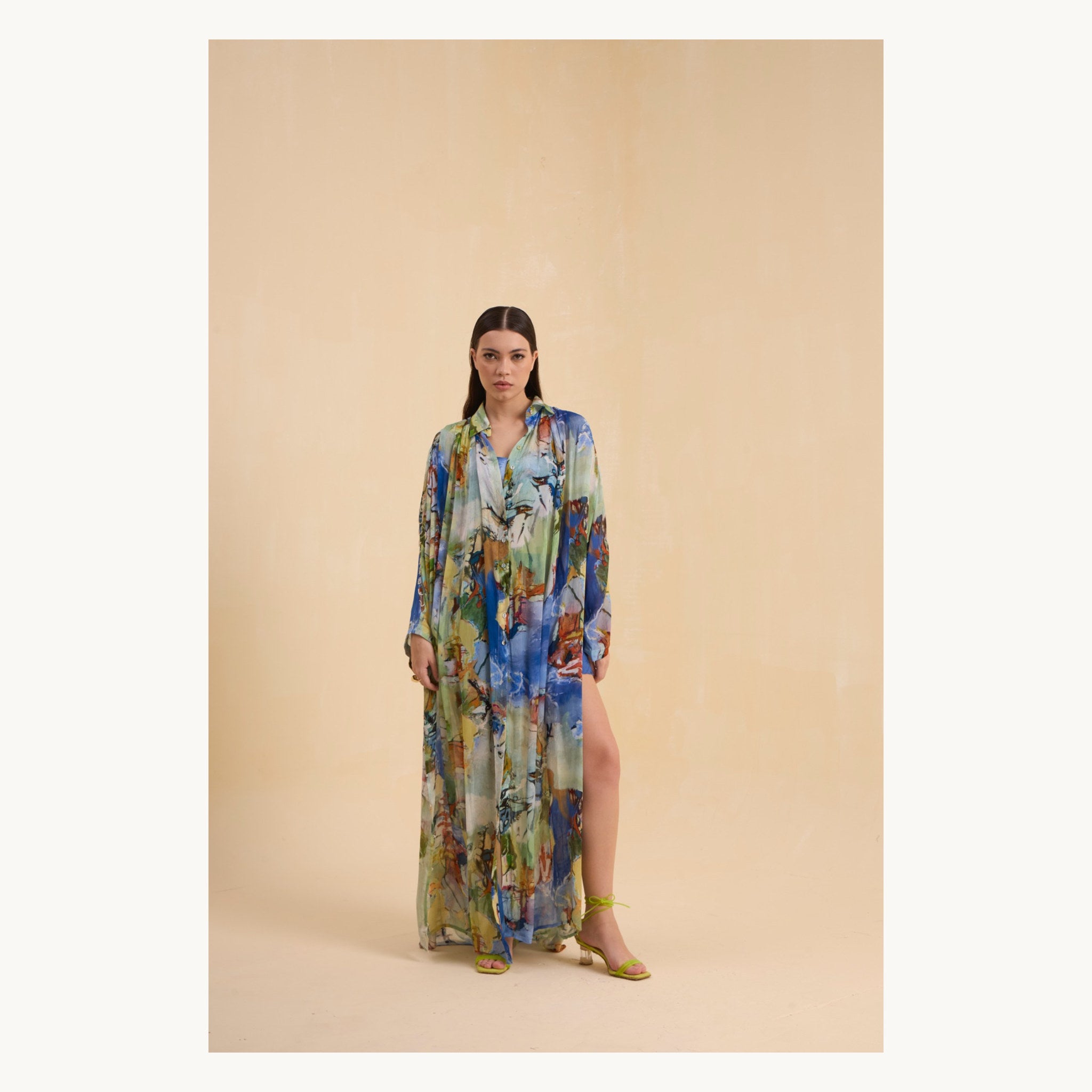 RIV MULTICOLOR PRINTED DRESS LONG