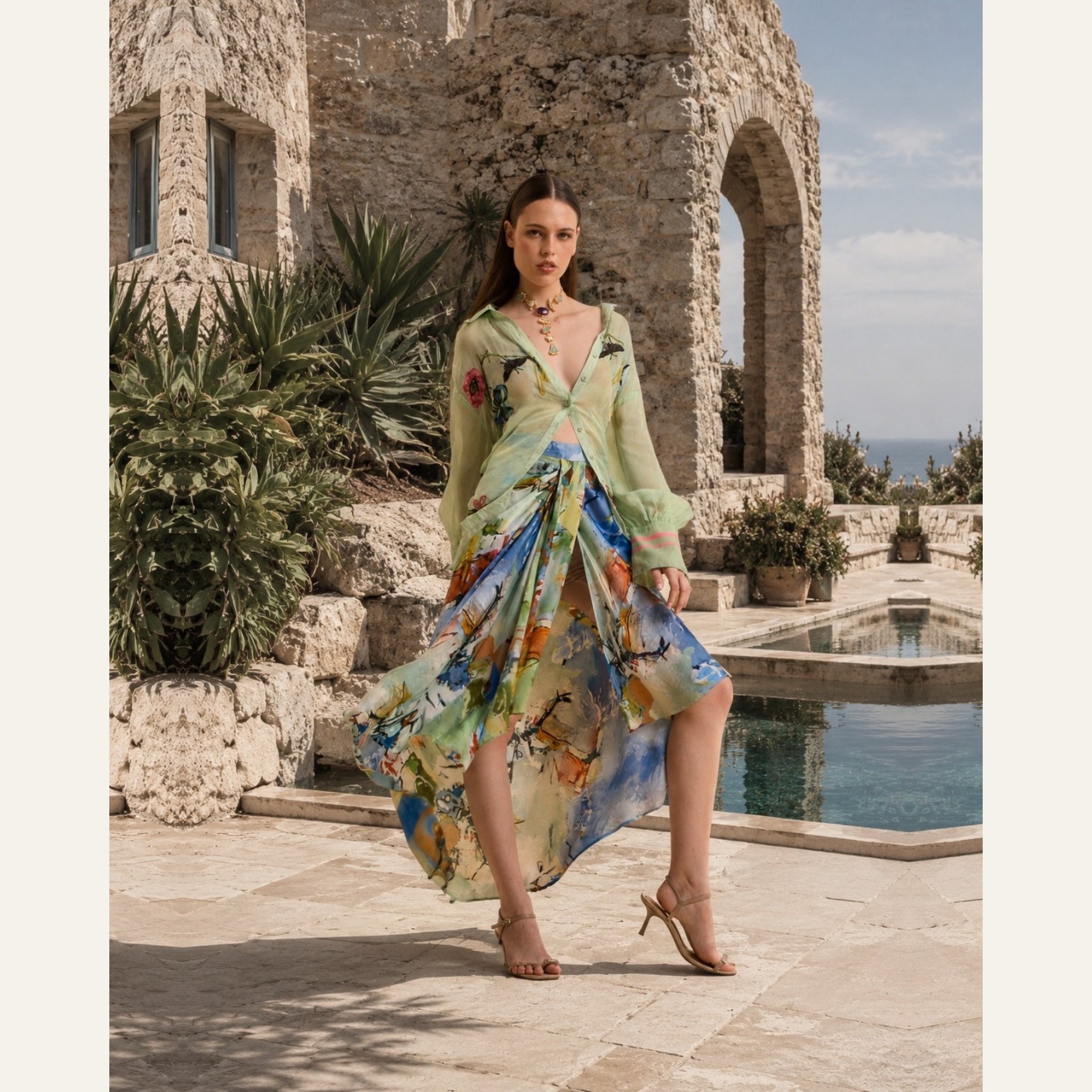 RIV MULTICOLOR PRINTED & EMBELLISHED CO-ORD