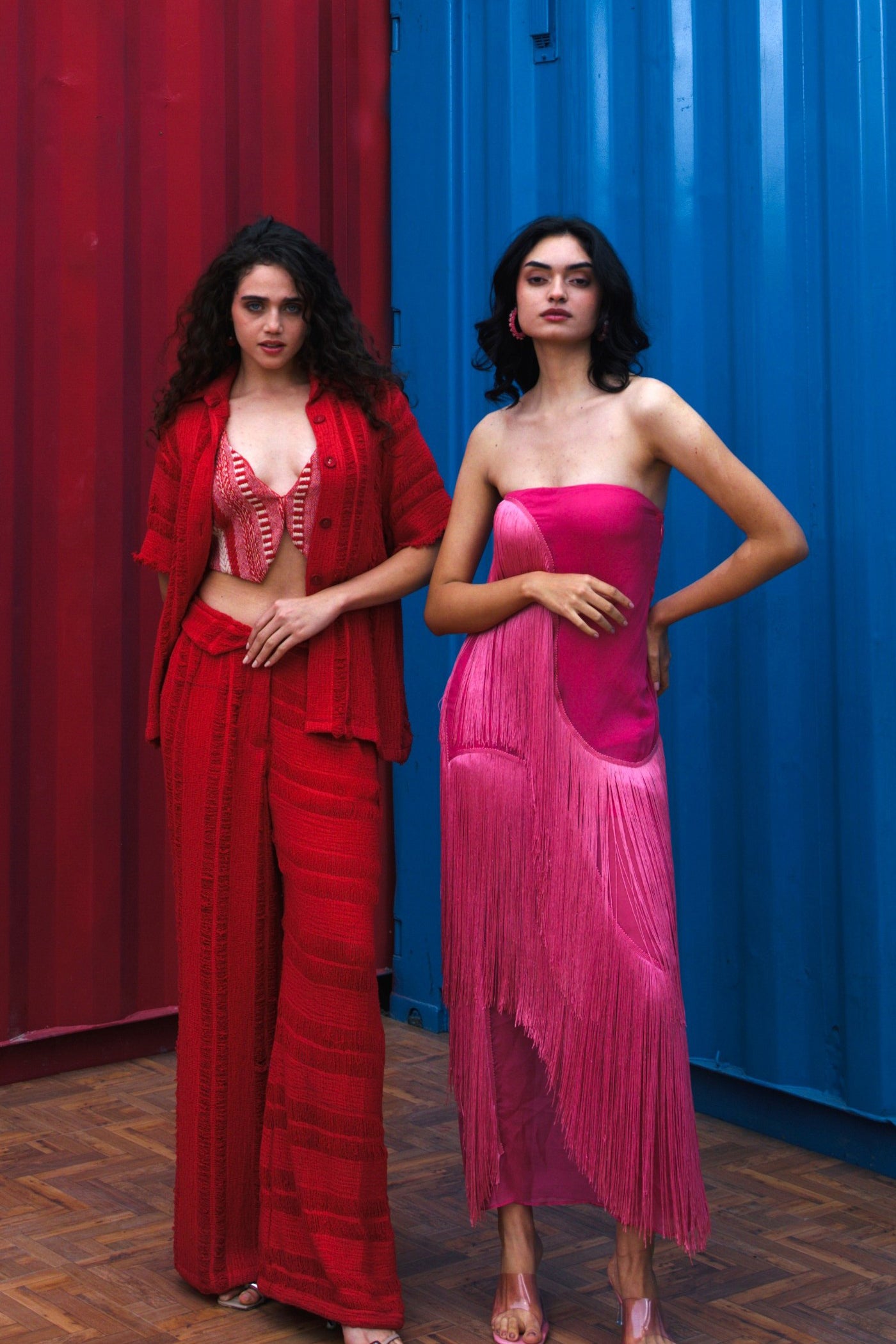 CRUNK HOT PINK FRINGED DRESS