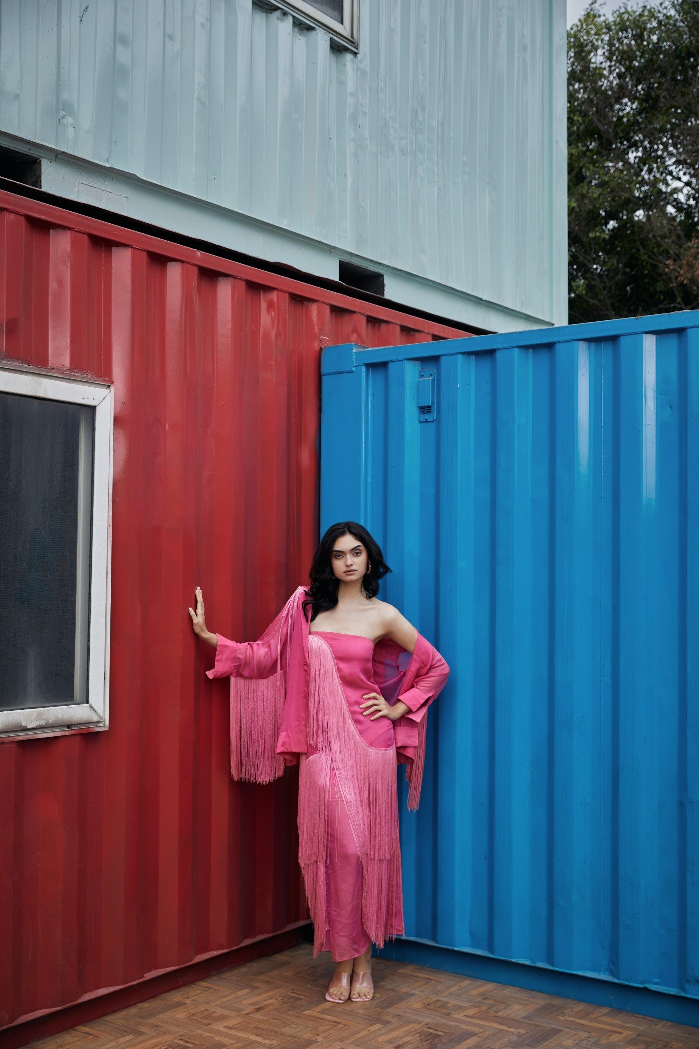 CRUNK HOT PINK FRINGED DRESS