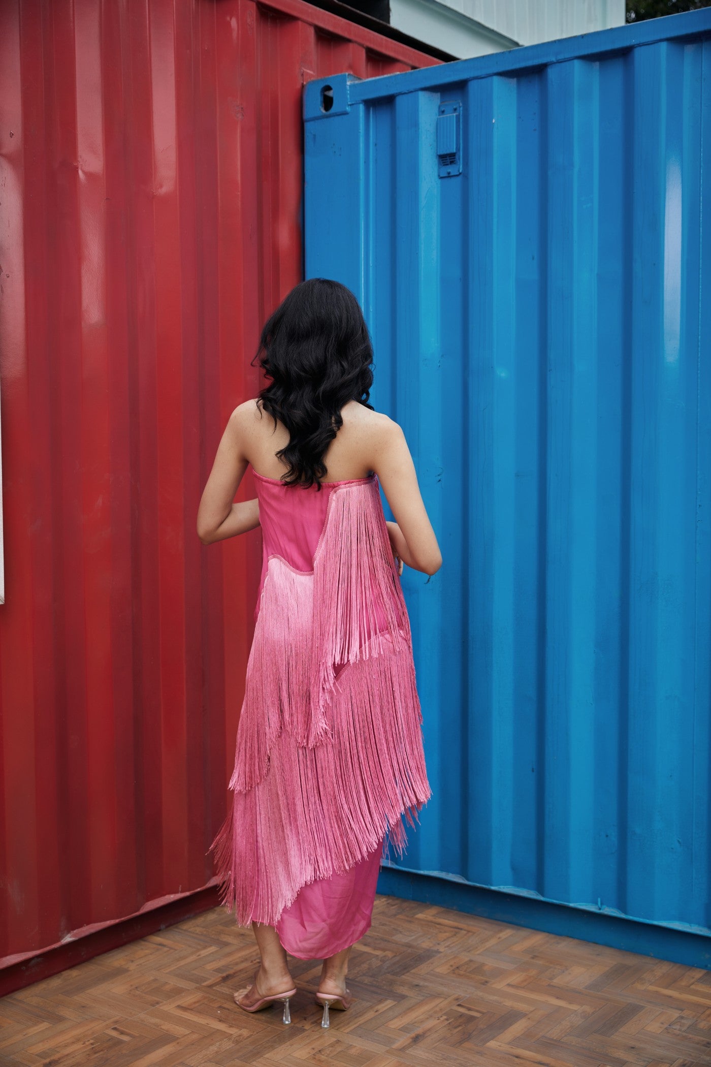 CRUNK HOT PINK FRINGED DRESS