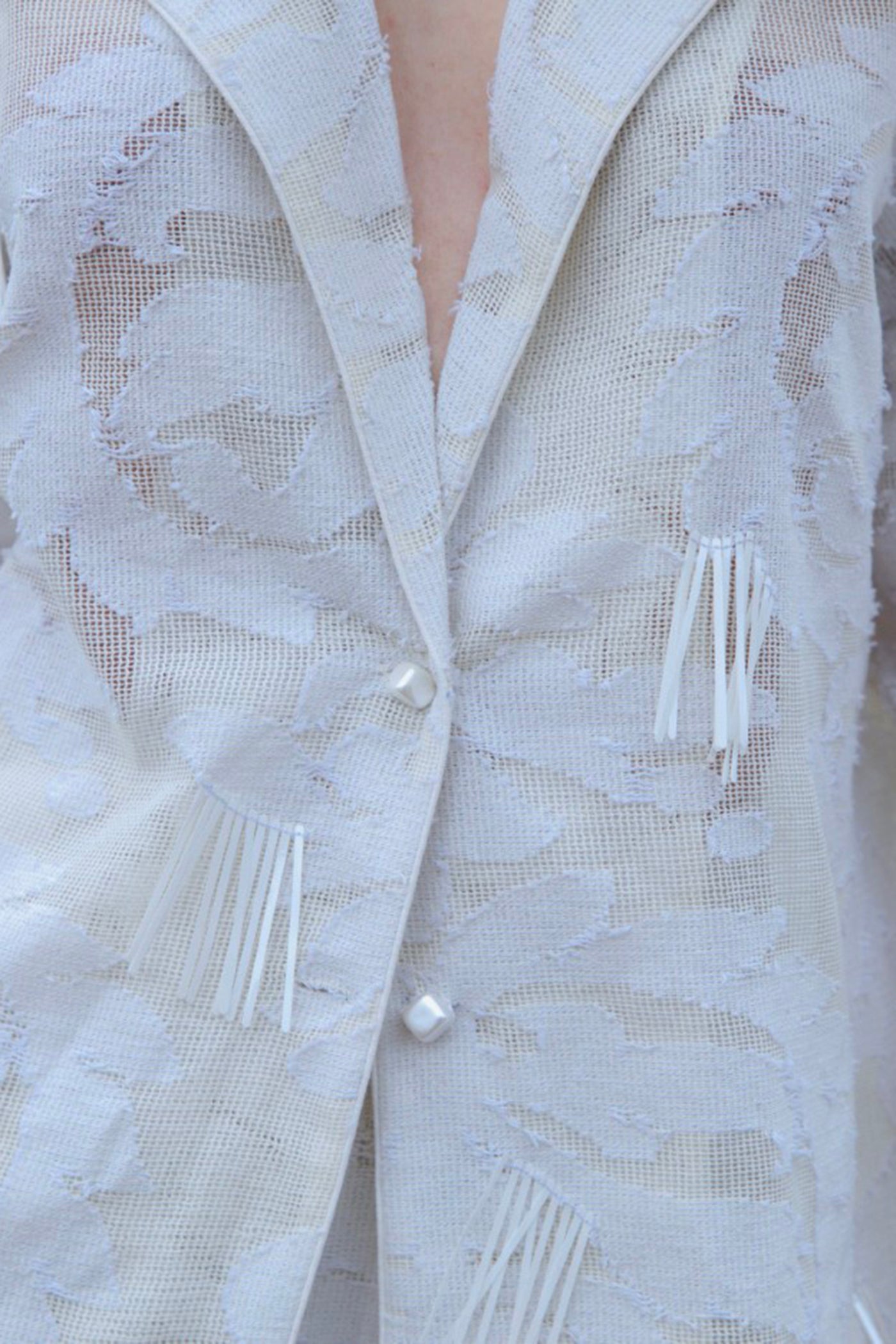 CRUNK IVORY SELF JACQUARD RESORT SHIRT