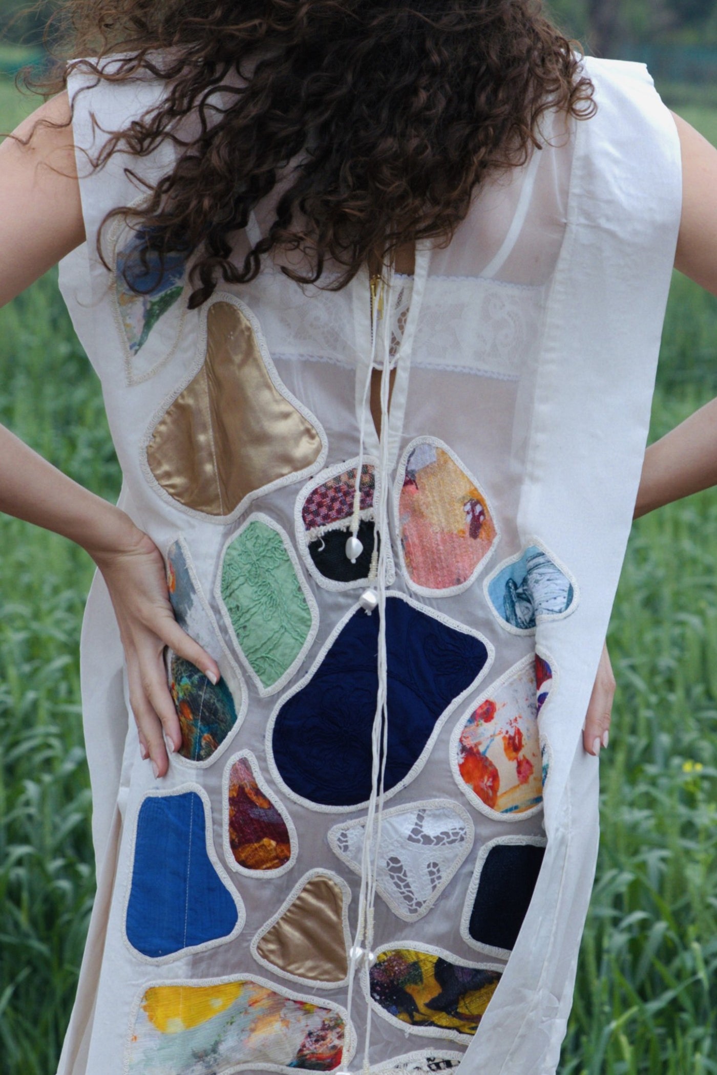 CRUNK MULTICOLOR PATCH EMBROIDERED STRAIGHT DRESS