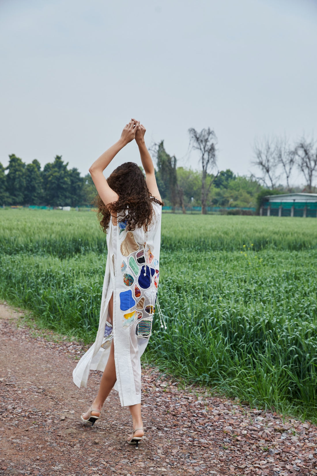 CRUNK MULTICOLOR PATCH EMBROIDERED STRAIGHT DRESS