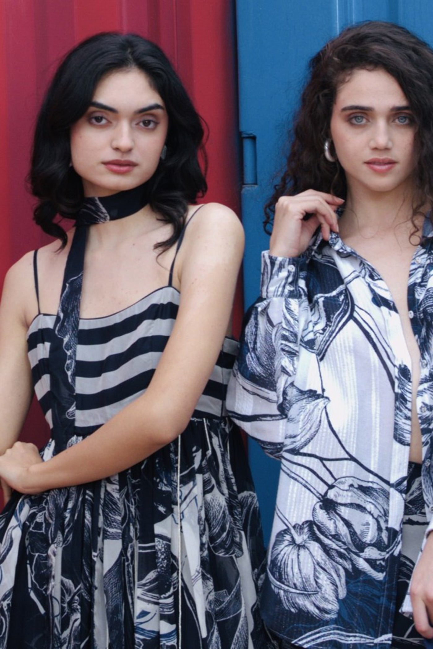 CRUNK BLUE-WHITE ABSTRACT PRINTED CO-ORD