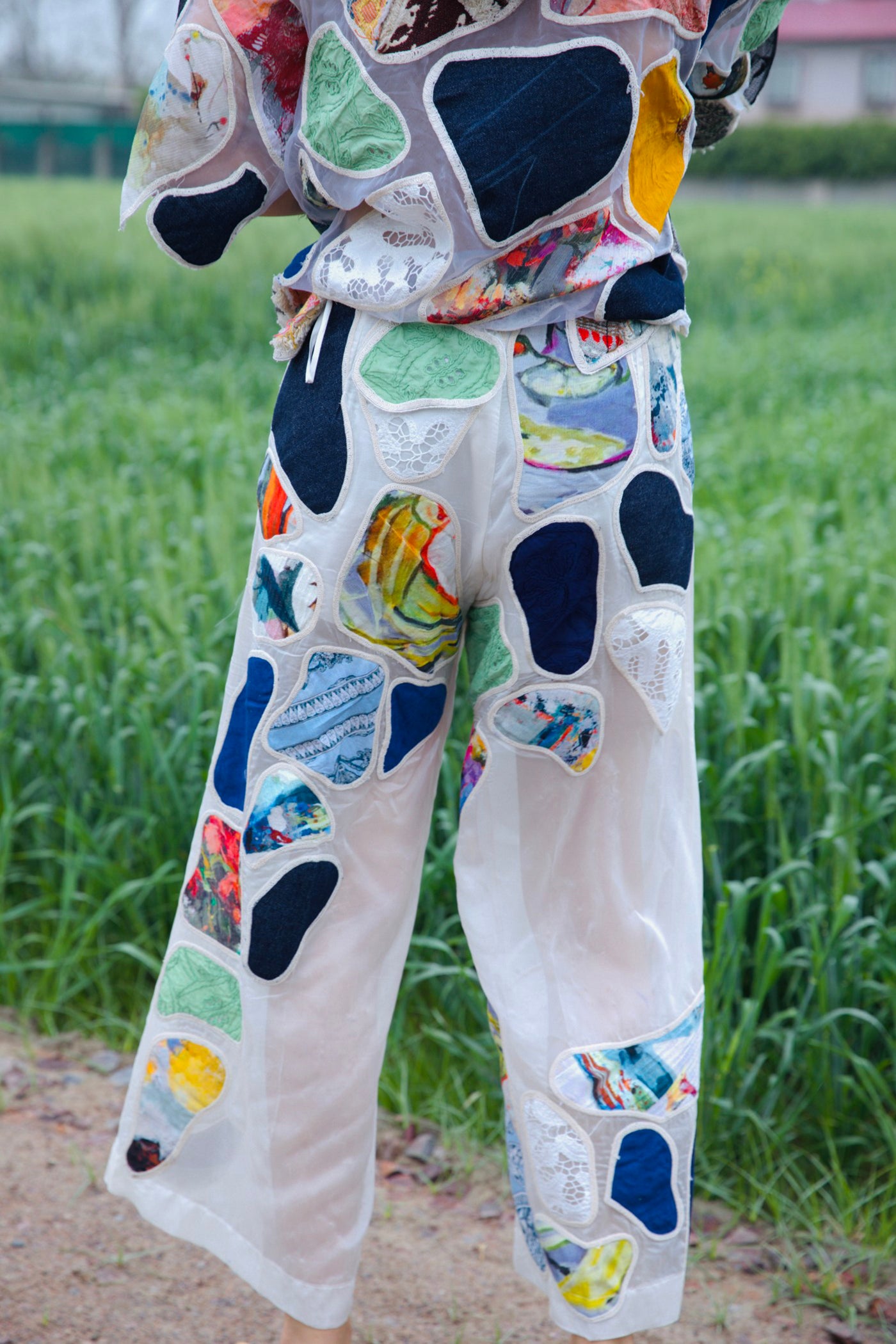 CRUNK MULTICOLOR PATCH EMBROIDERED PANTS