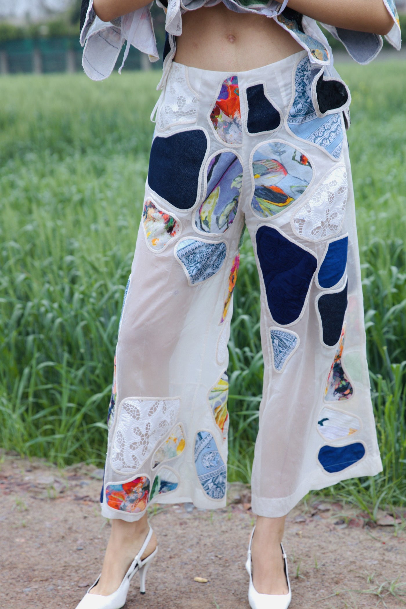 CRUNK MULTICOLOR PATCH EMBROIDERED PANTS