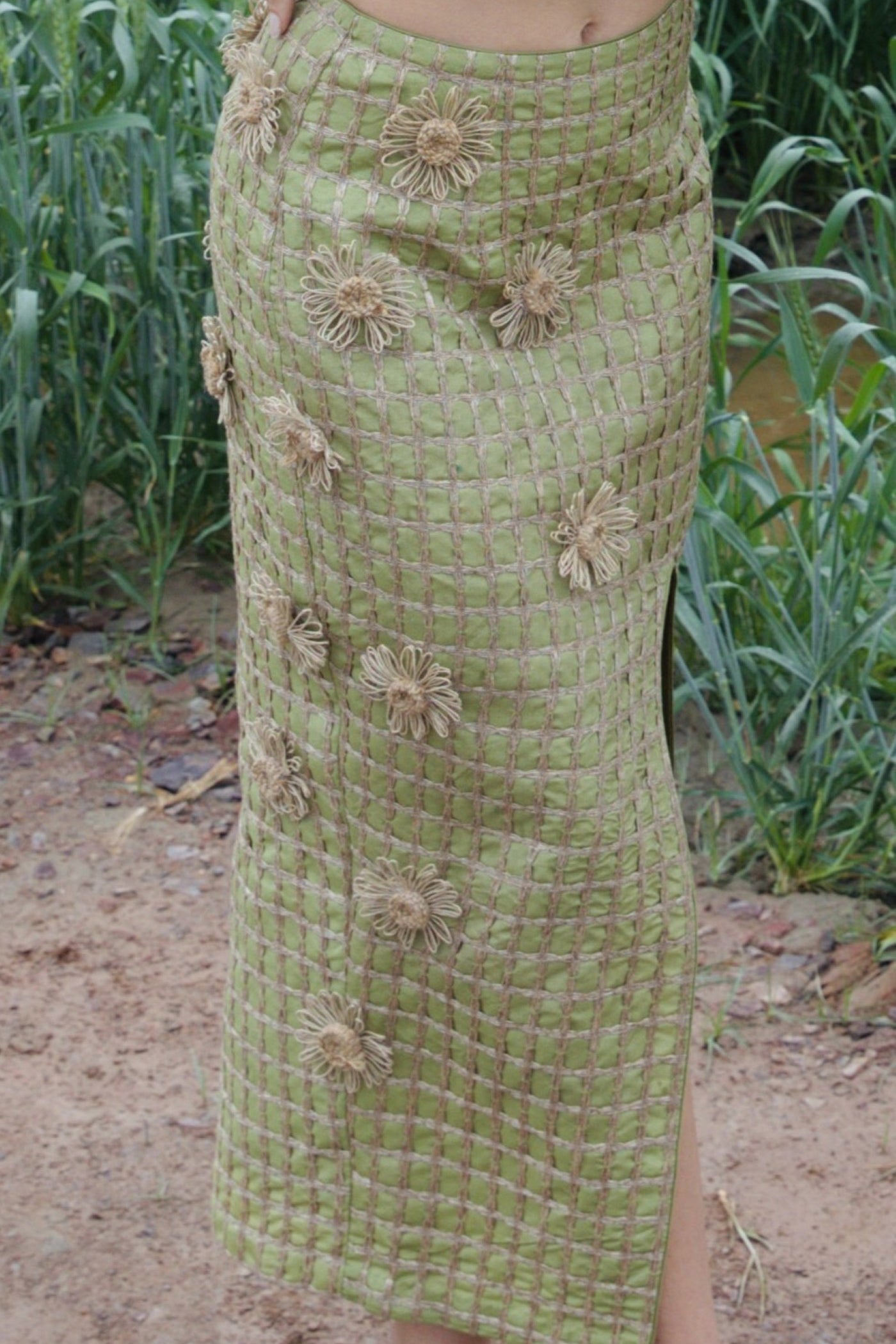 CRUNK LUSH GREEN JUTE SURFACING SKIRT