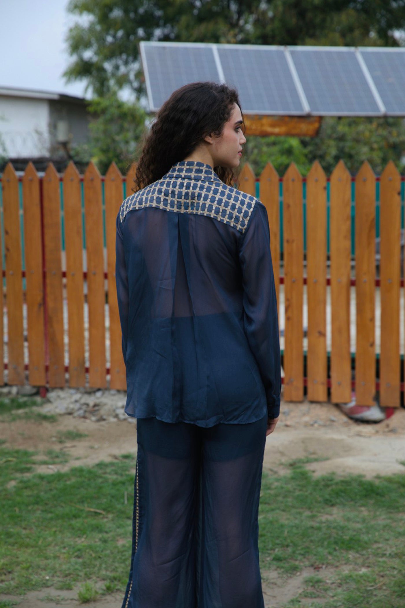 CRUNK METALLIC BLUE ORGANZA PANTS