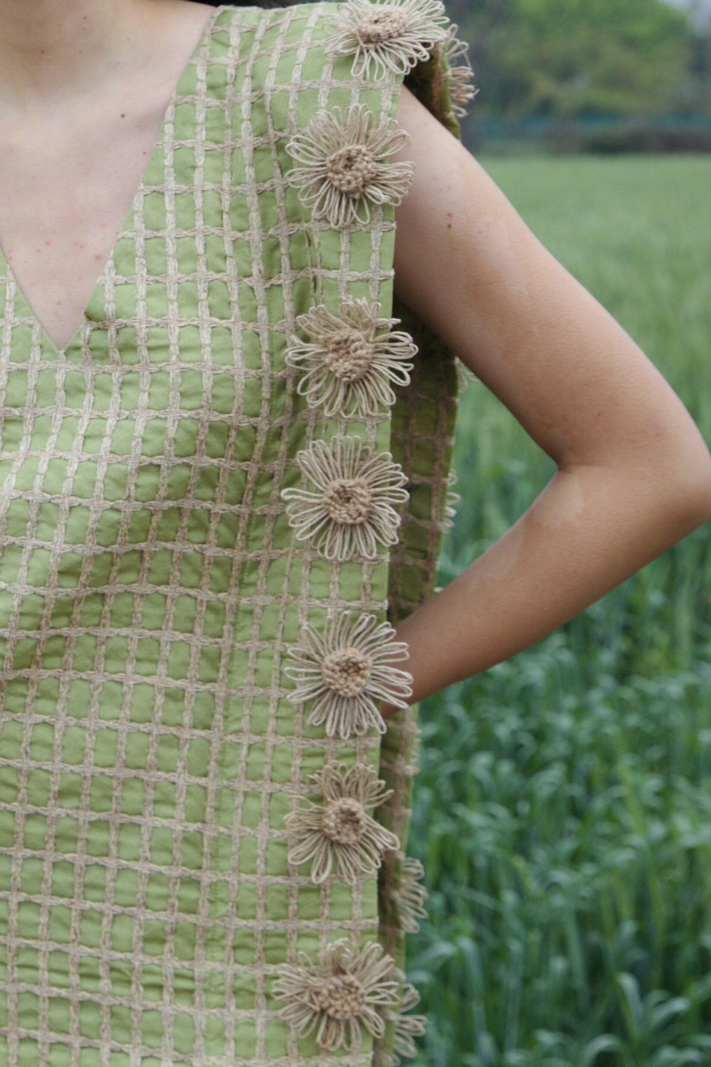 CRUNK LUSH GREEN JUTE SURFACING MINI DRESS