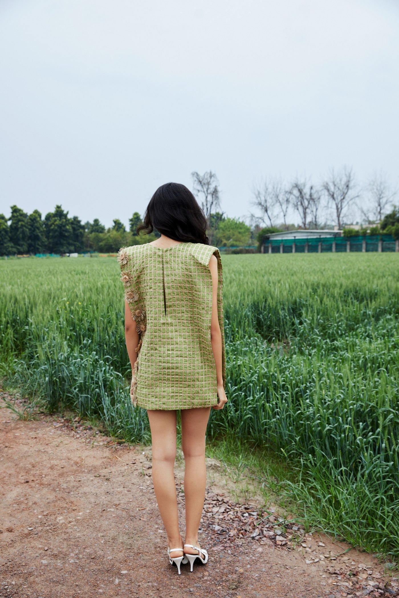 CRUNK LUSH GREEN JUTE SURFACING MINI DRESS