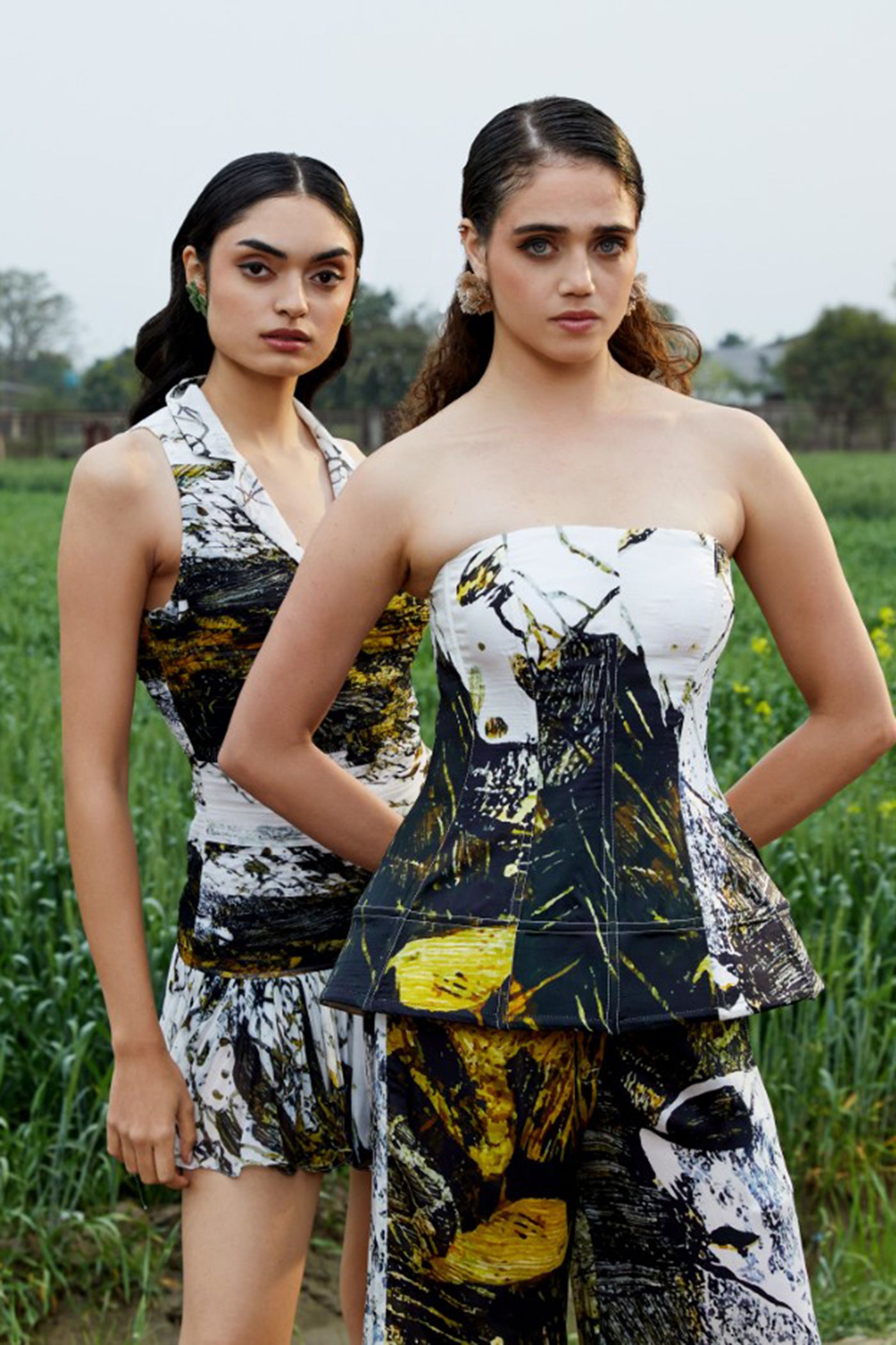 CRUNK LIME BLACK PRINTED CORSET