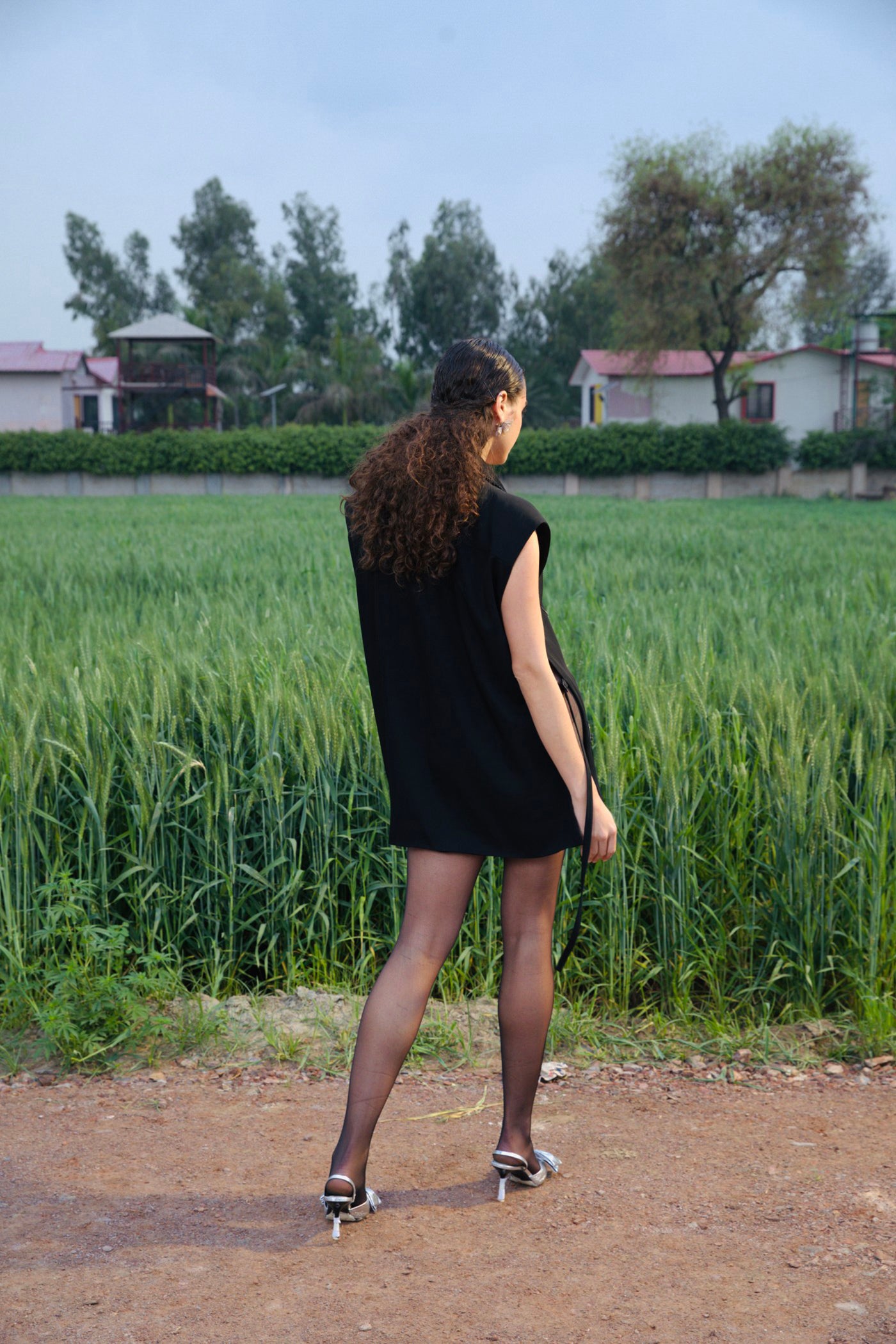 CRUNK BLACK SHEER BLAZER MINI DRESS