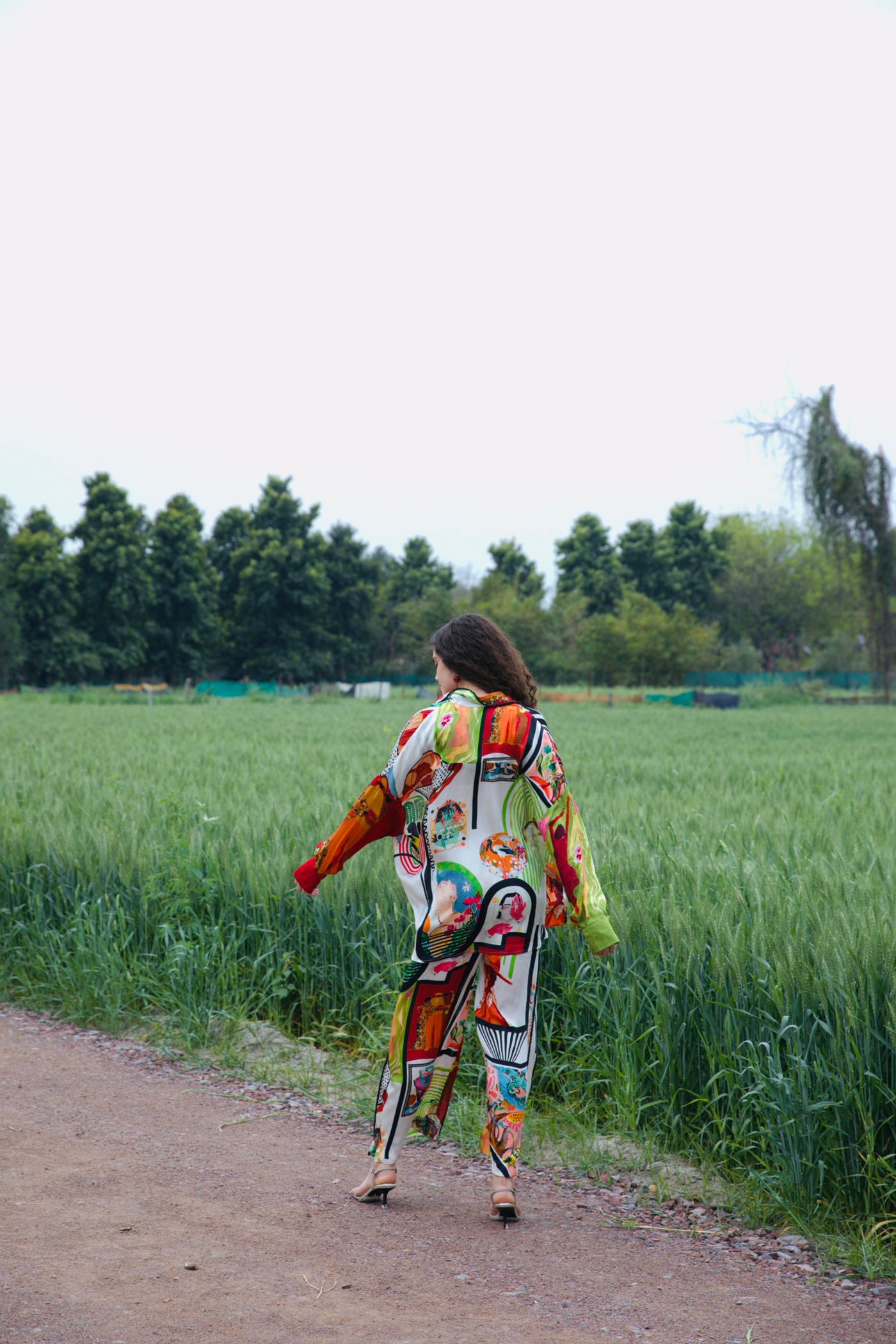 CRUNK VARICOLORED PAINTING PRINTED EMBELLISHED CO-ORD (SHIRT AND PANTS)