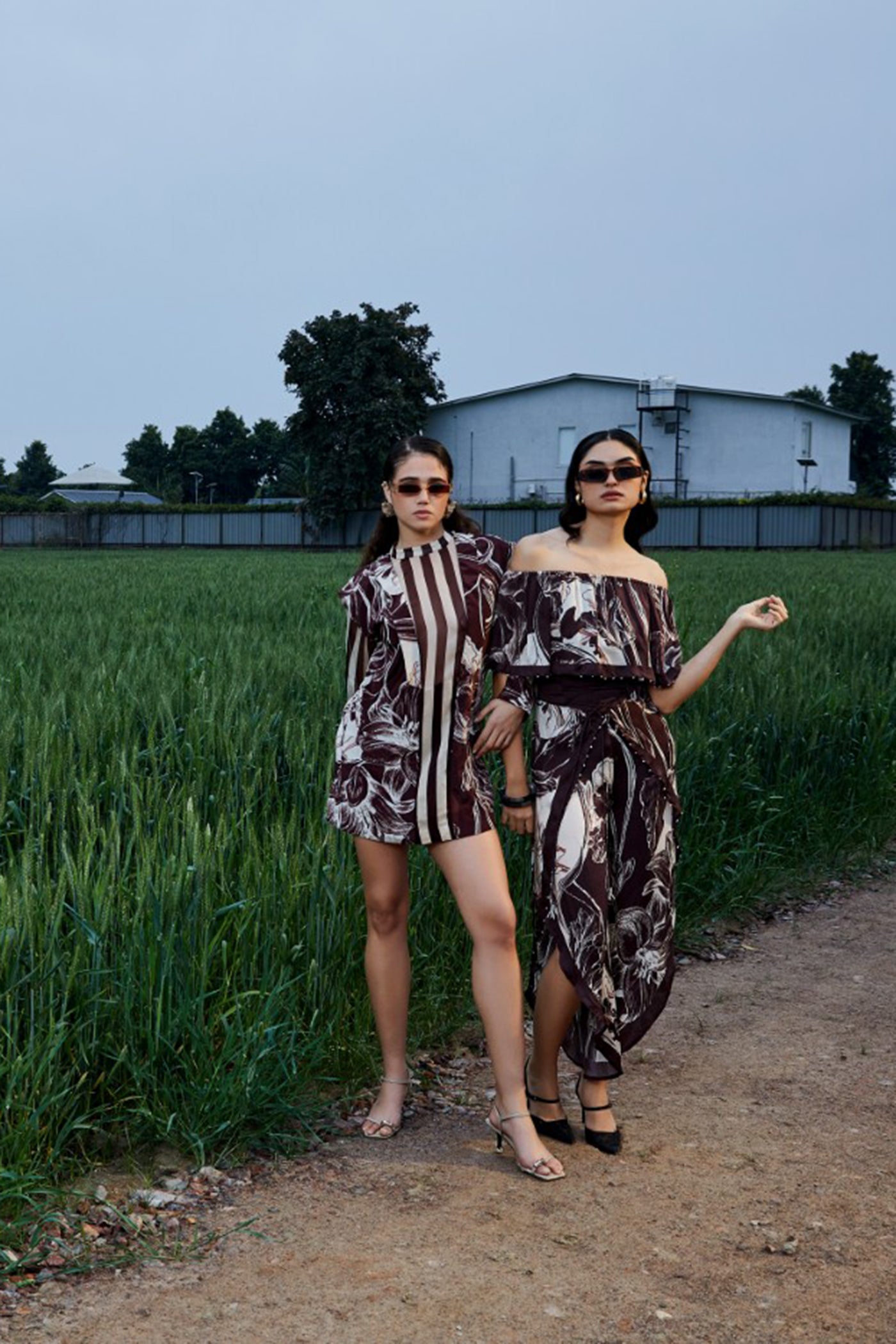 CRUNK BROWN ABSTRACT PRINTED HAREM PANTS