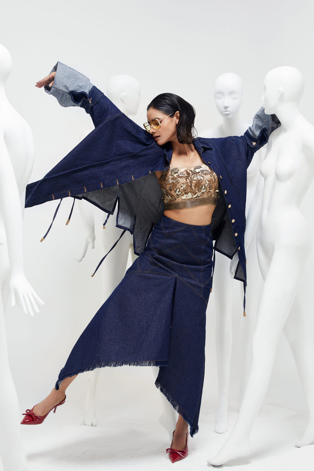 KEFI GOLD EMBELLISHED BUSTIER