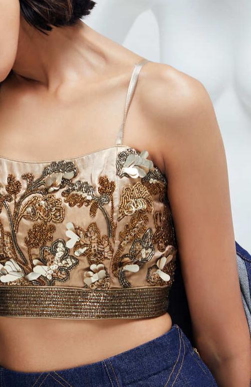 KEFI GOLD EMBELLISHED BUSTIER