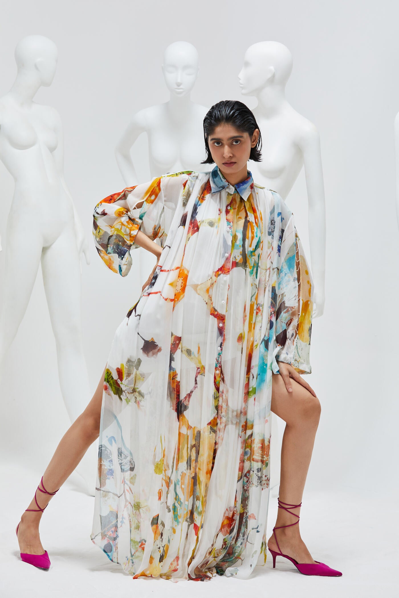 HINA KHAN X IZEL SHIRT DRESS