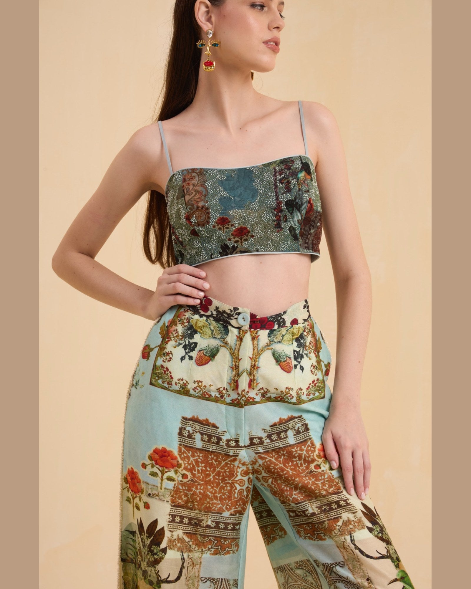 RIV VINTAGE PRINTED BEADED CO-ORD