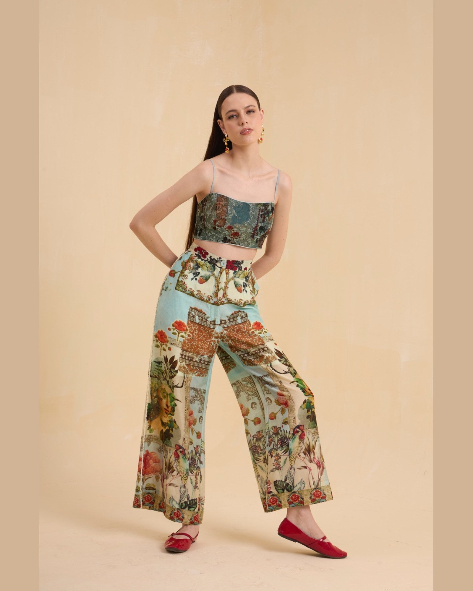 RIV VINTAGE PRINTED BEADED CO-ORD