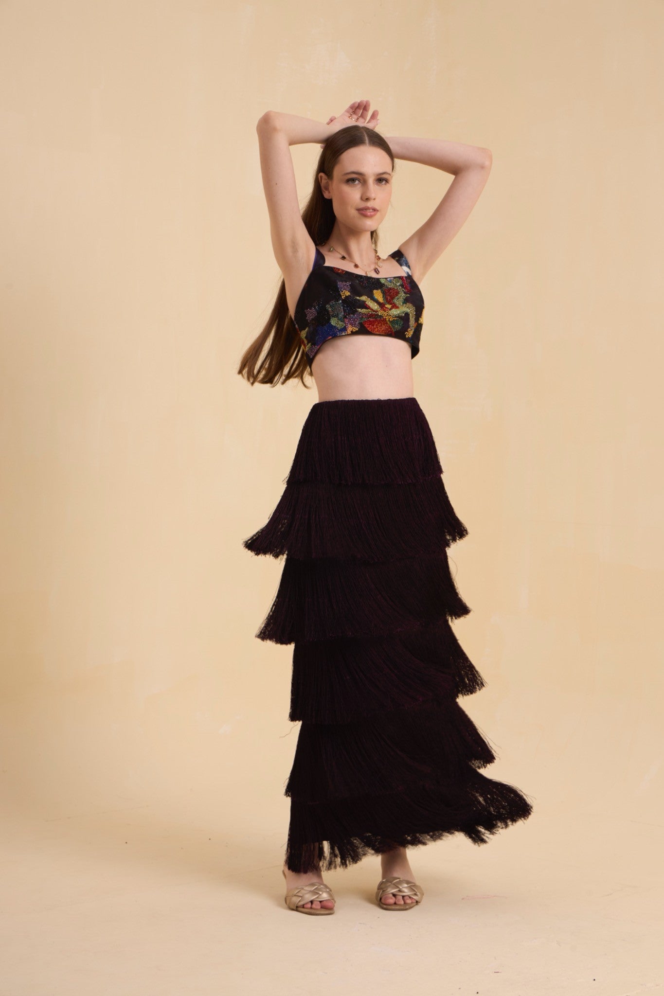 RIV MULTICOLOR ABSTRACT ADORNED CO-ORD