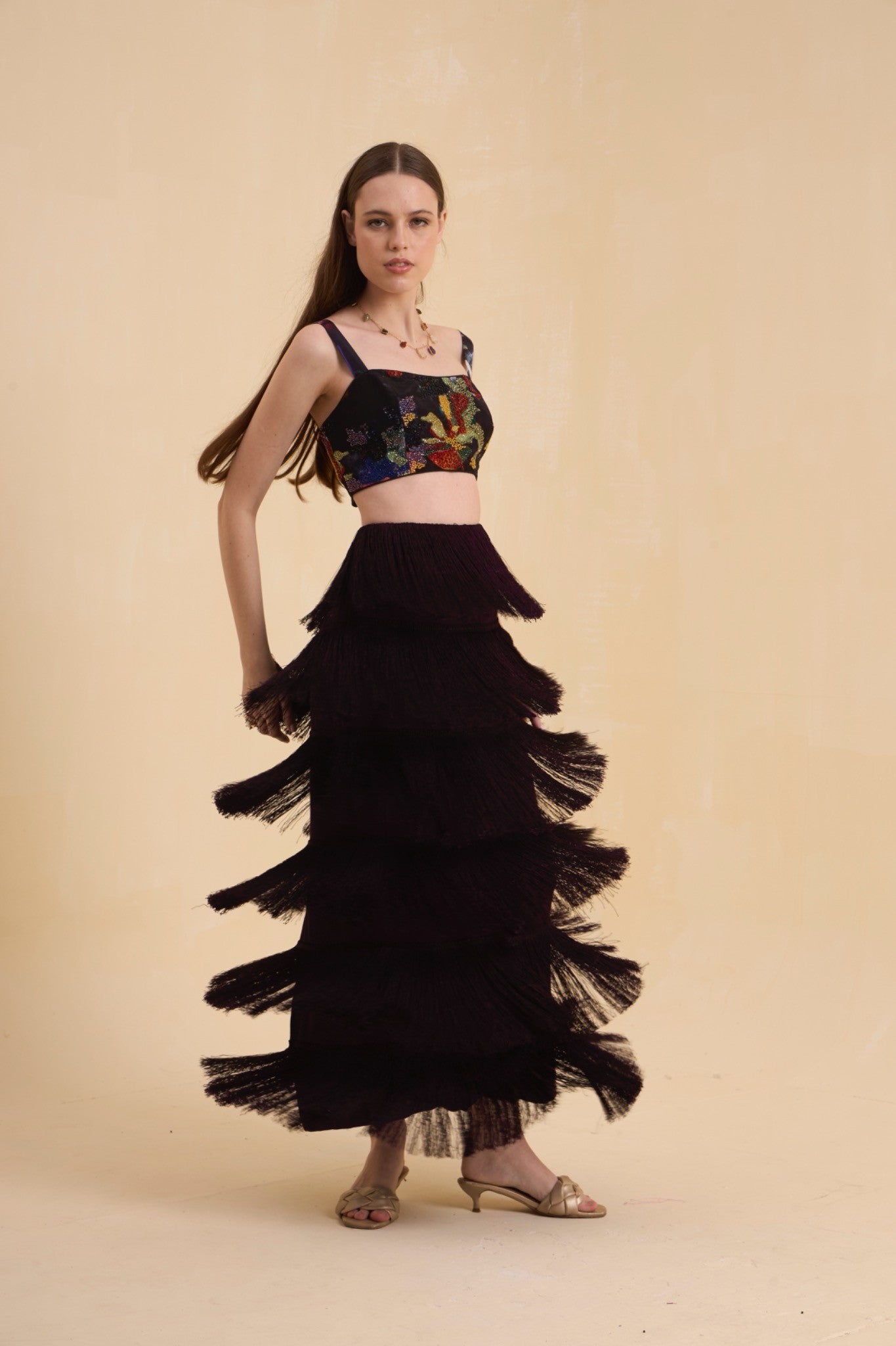 RIV MULTICOLOR ABSTRACT ADORNED CO-ORD