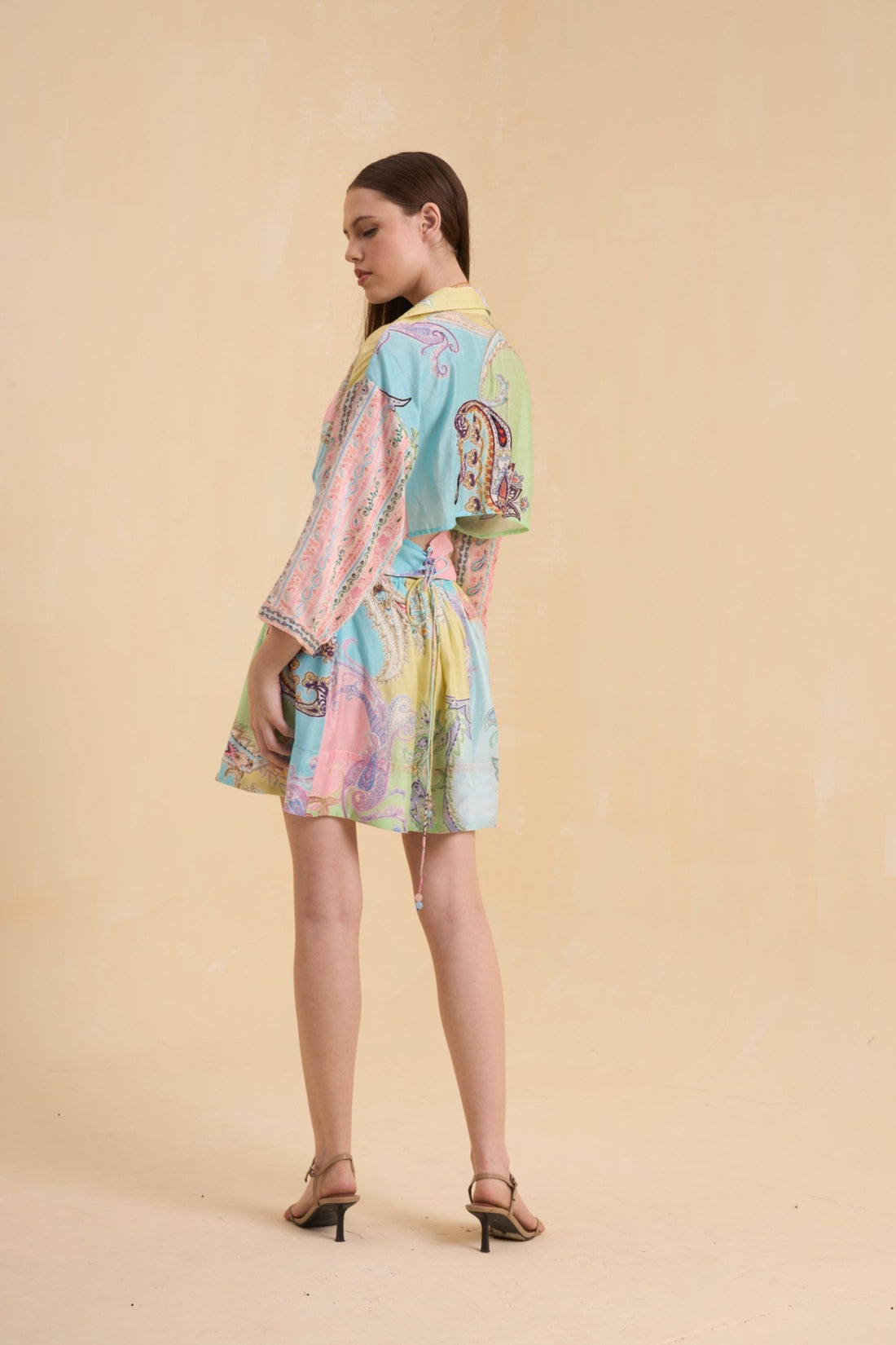 RIV PASTEL PRINTED & EMBELLISHED DRESS SHORT