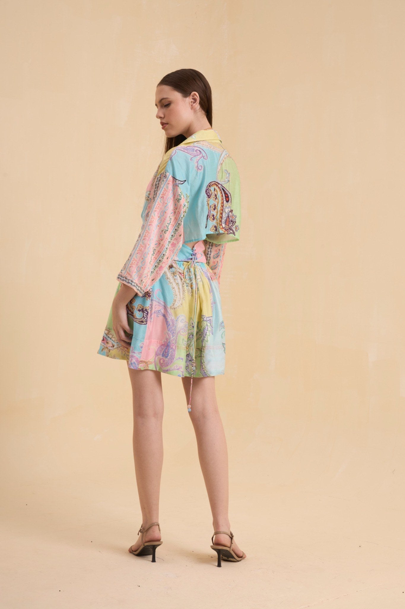 RIV PASTEL PRINTED & EMBELLISHED DRESS SHORT