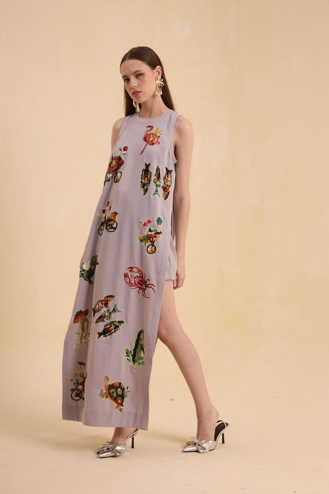 RIV GRAY PATCH ADORNED CO-ORD